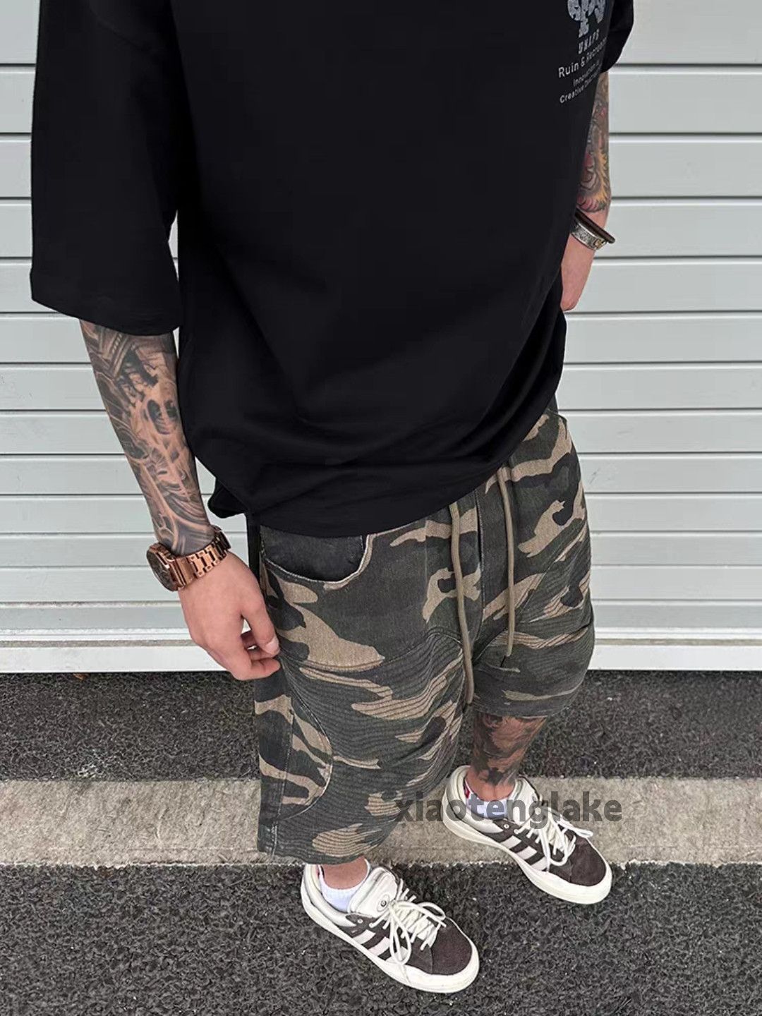 Vintage zx junyawatanabe Prada style loose baggy camo shorts Size US 28 / EU 44 - 3 Thumbnail