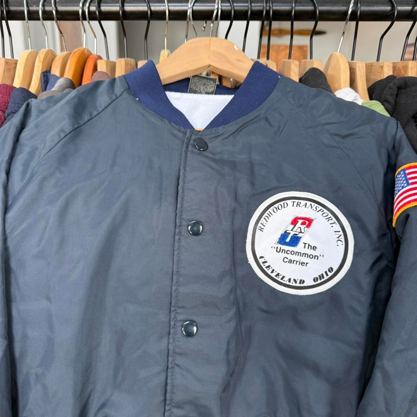 Other Vintage Redwood Transport Satin-like Bomber Jacket Blue Size US XL / EU 56 / 4 - 2 Thumbnail