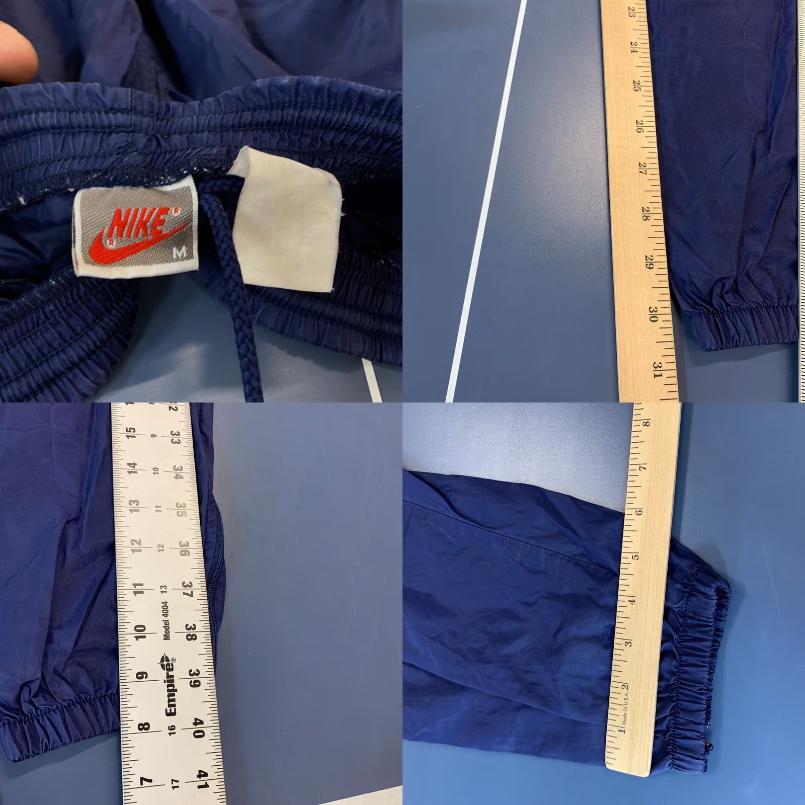 Nike VINTAGE Nike Windbreaker Pants Mens M Navy Blue 30x31 90s Track Pants Made USA Size US 31 - 8 Thumbnail