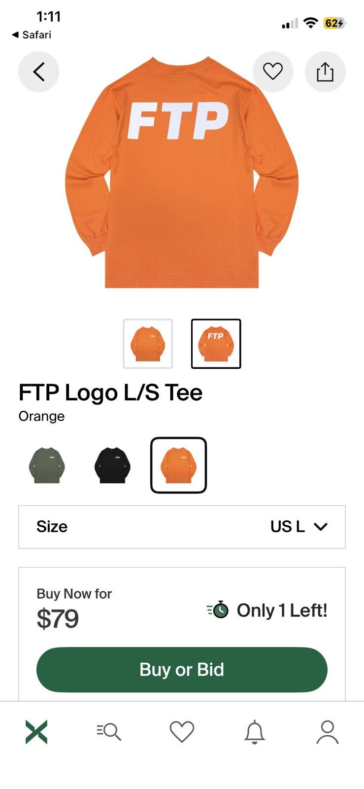 Fuck The Population ORANGE FTP LONG SLEEVE LOGO TEE LARGE Size US L / EU 52-54 / 3 - 2 Thumbnail