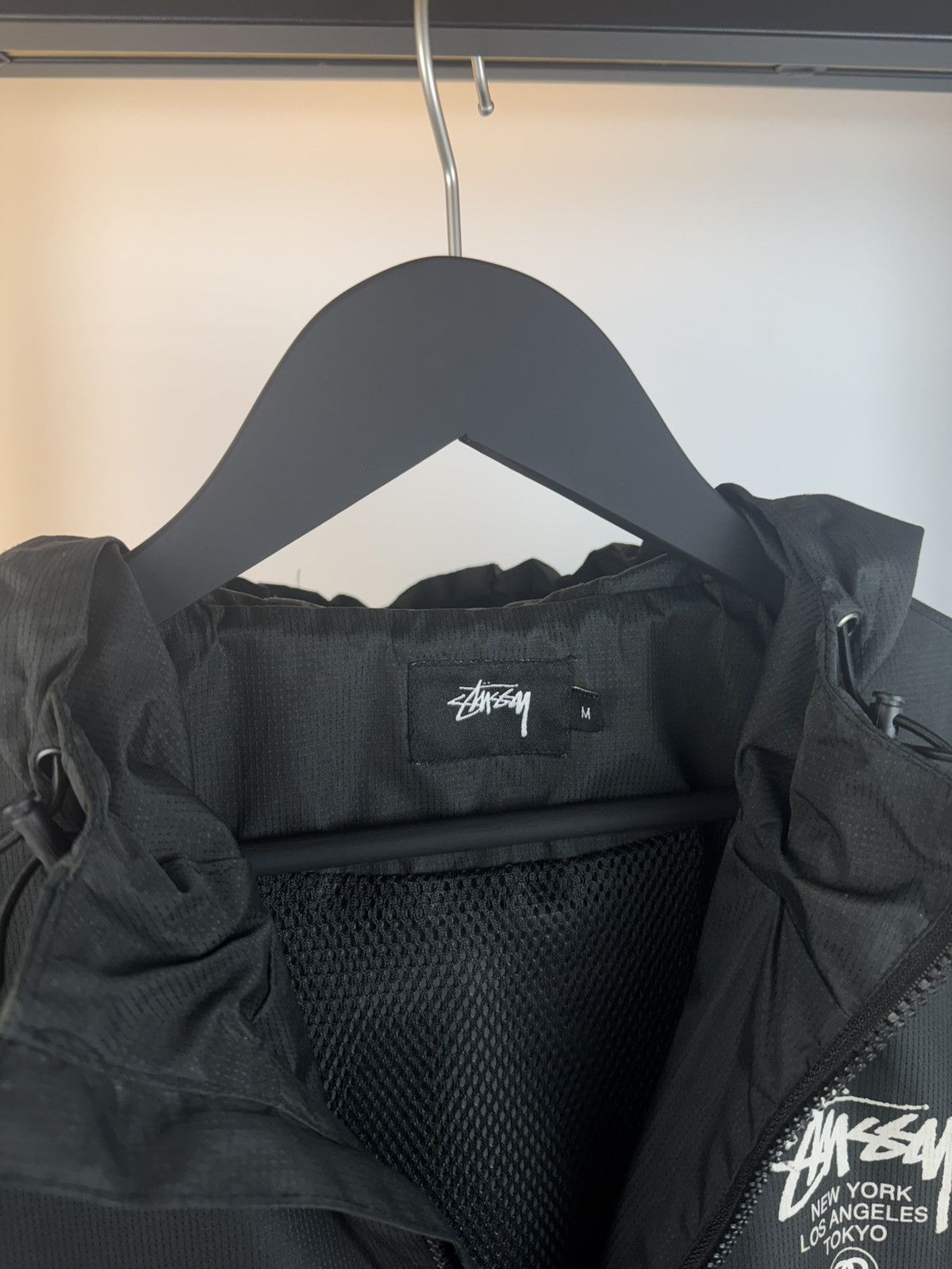 Stussy × Vintage Windbreaker Stussy Black Small Logo Men's M Cities Jacket Size US M / EU 48-50 / 2 - 10 Thumbnail
