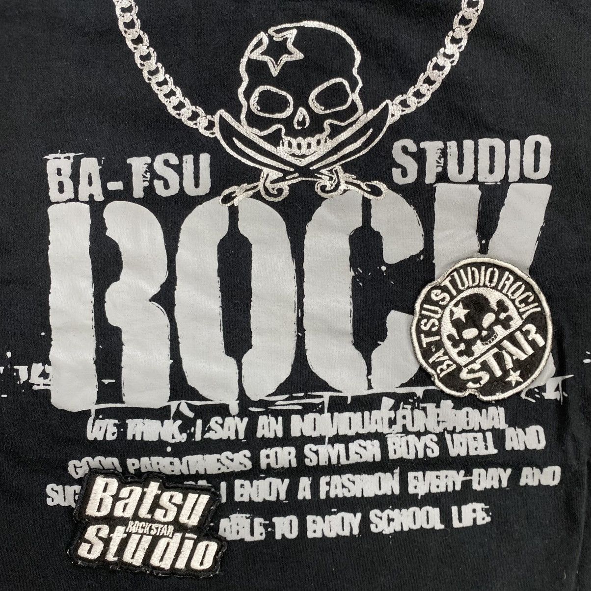 Beauty Beast 2000s Rockstar Batsu Ifsix Skulls Cross Gothic Lgb Style Tee Size US S / EU 44-46 / 1 - 6 Thumbnail