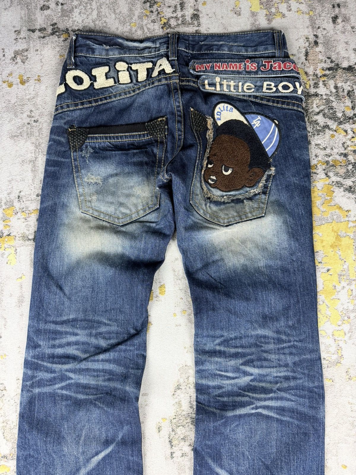 Le Grande Bleu (L.G.B.) Rare Lolita x Yoshitomo Nara Little Boy Jeans Size US 30 / EU 46 - 2 Thumbnail