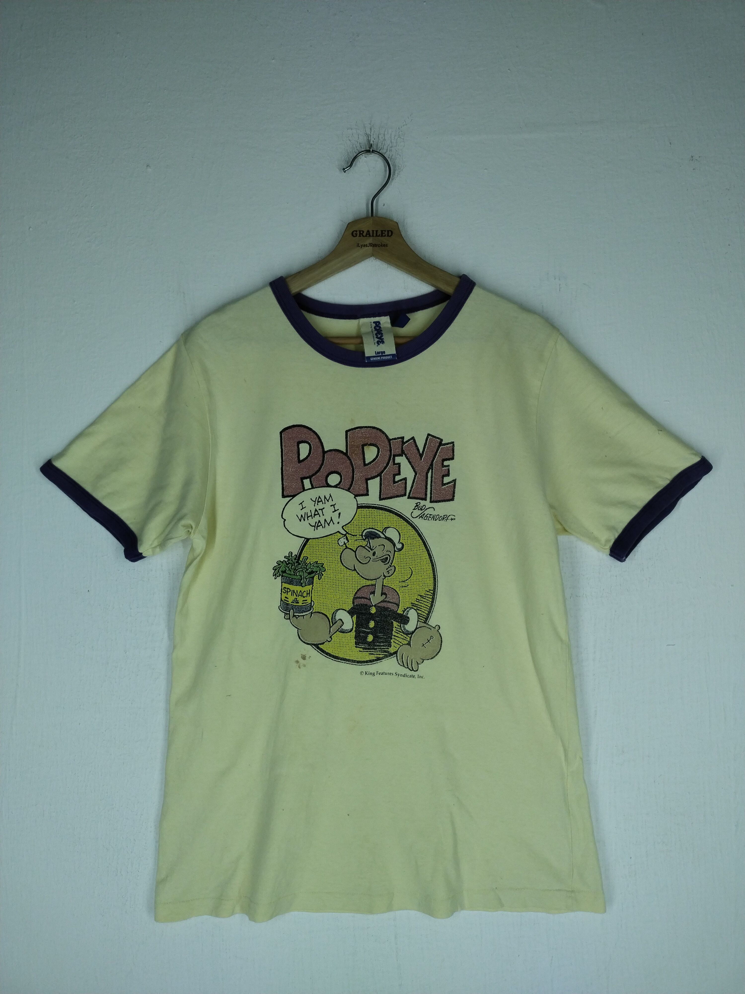 image of Cartoon Network x Movie Vintage Popepy Sailor Man Elzie Crisler Segar Tee, Men's (Size Large)