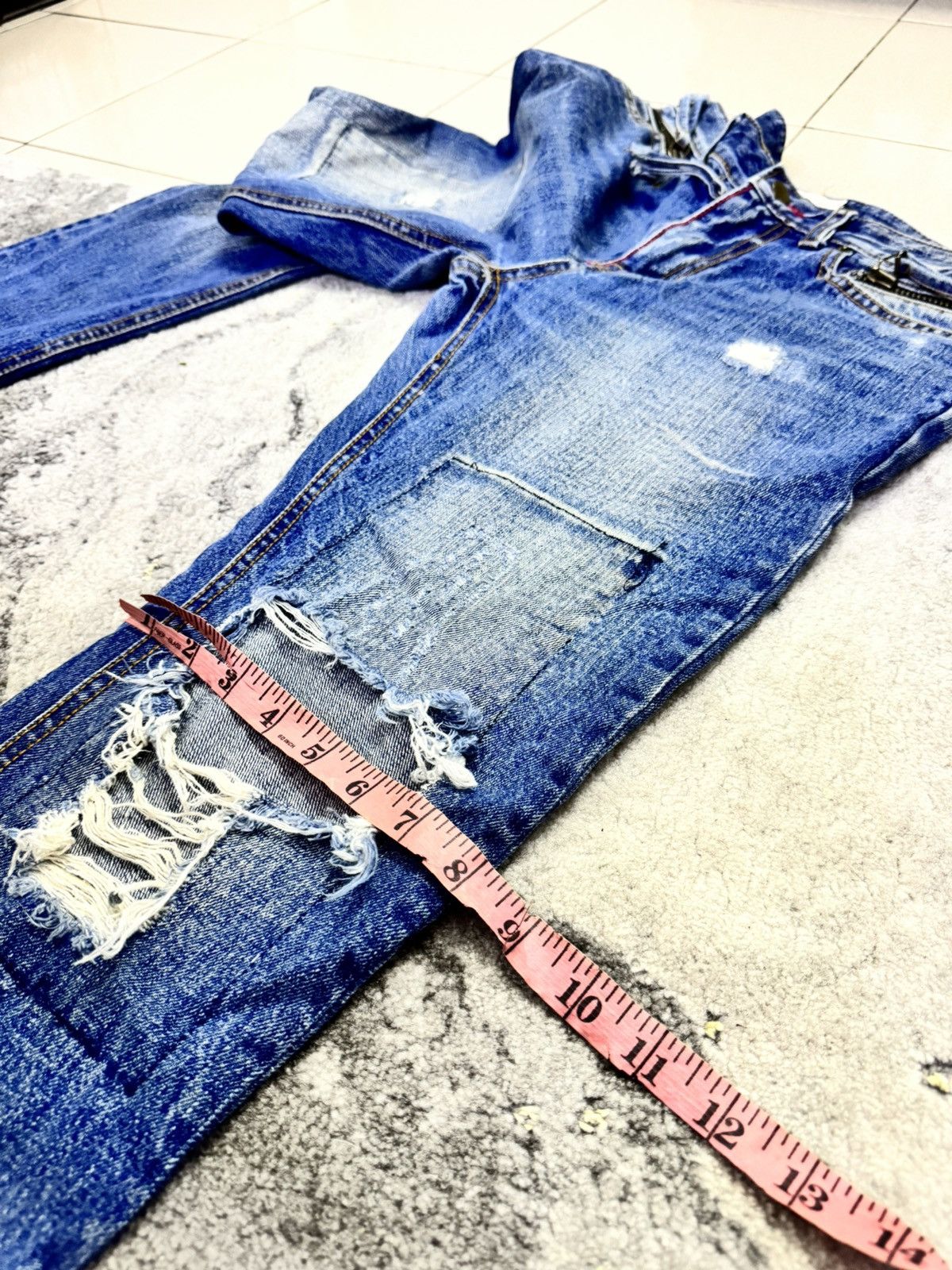 Vintage MOVEMENT MADE IN KOREA DISTRESSED JEANS Size 32" / US 10 / IT 46 - 7 Thumbnail