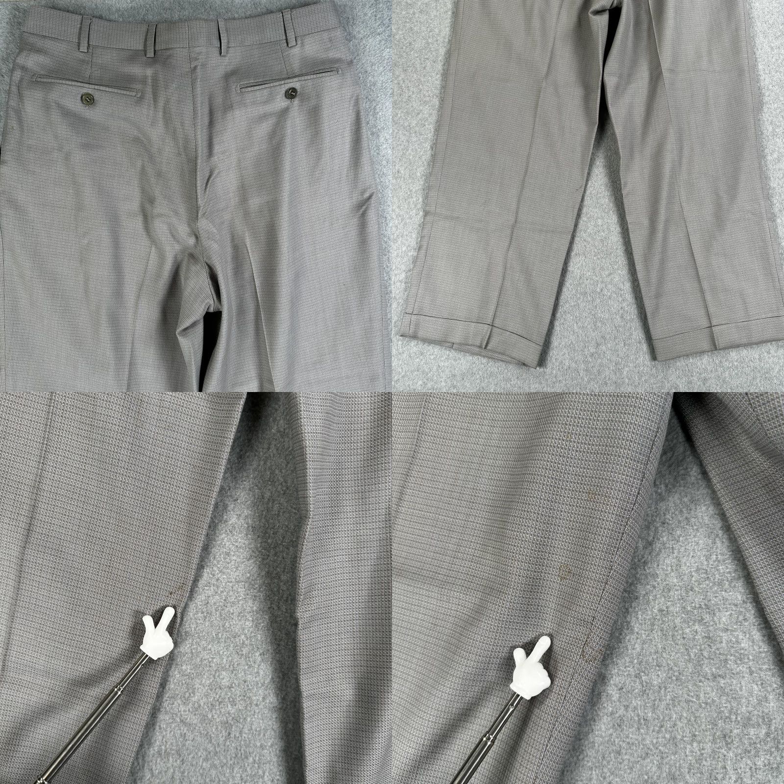 Zanella Zanella Austin Dress Pants Mens 35x28 Gray Check Pleated Cuffed Made In Italy Size US 35 - 8 Thumbnail