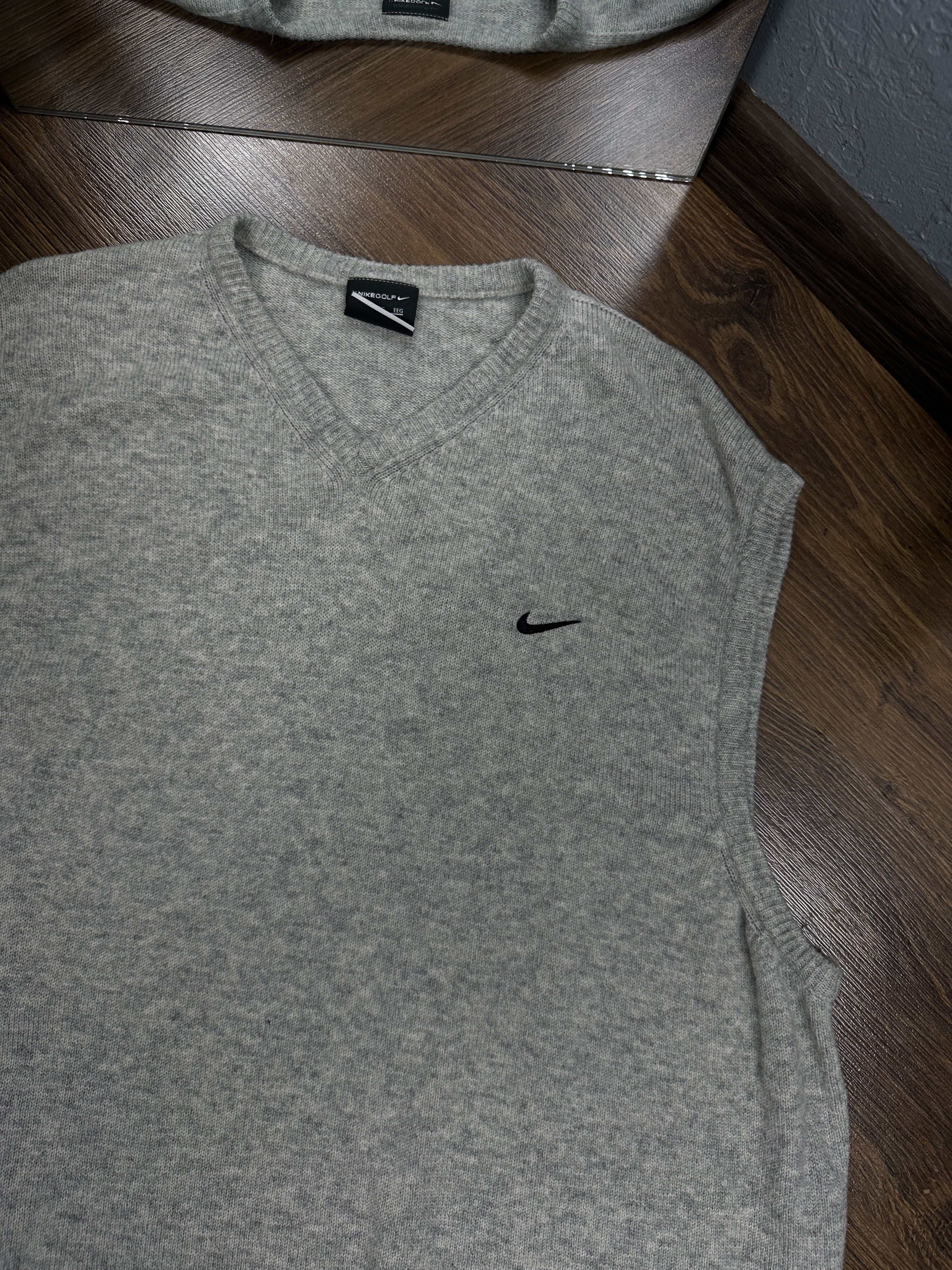 Nike × Vintage Nike Golf Vintage Mens Wool Knit Vest Sweater Jumper Size US XXL / EU 58 / 5 - 2 Thumbnail