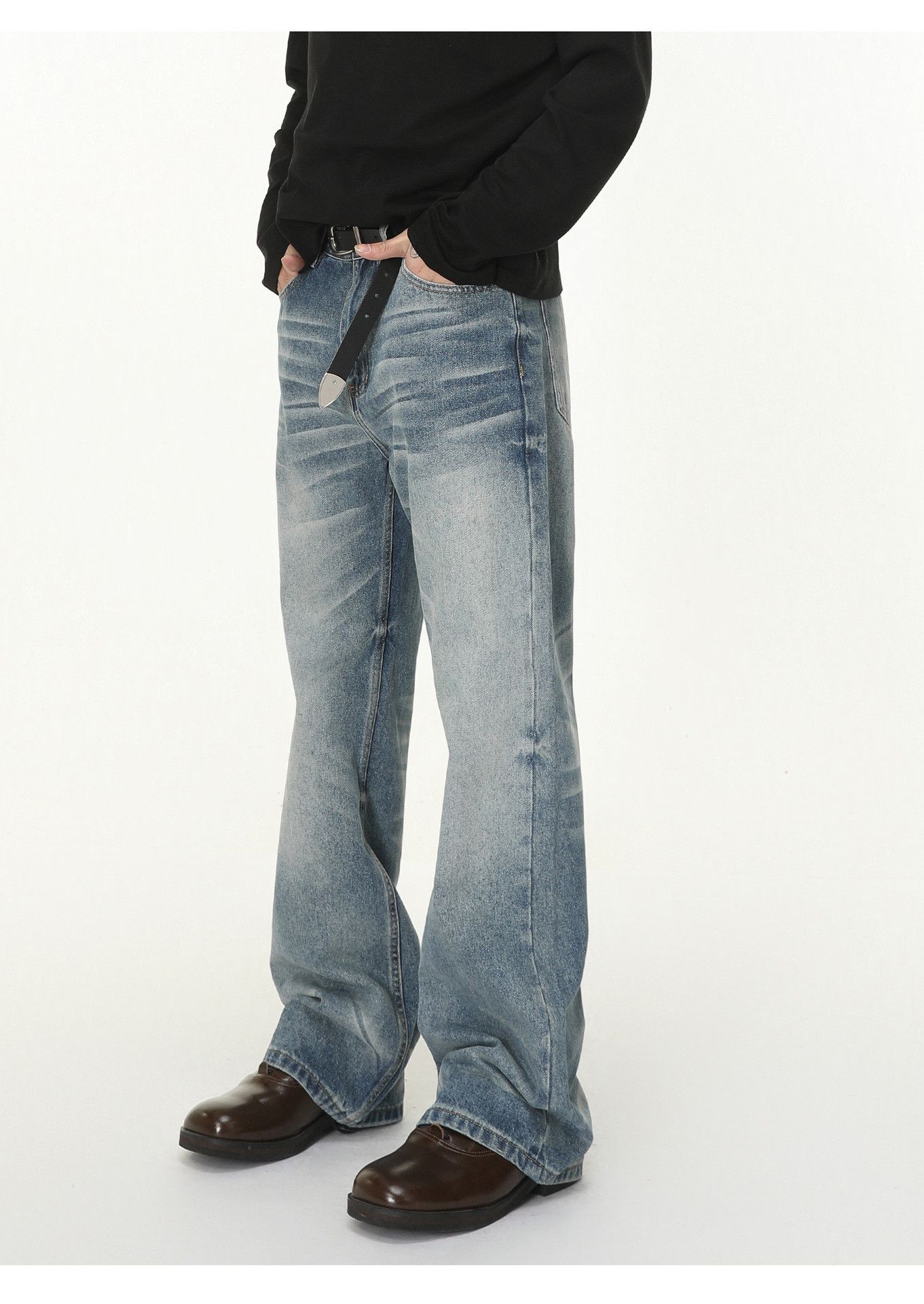 Japanese Brand American vibe washed distressed loose straight jeans Size US 32 / EU 48 - 2 Thumbnail