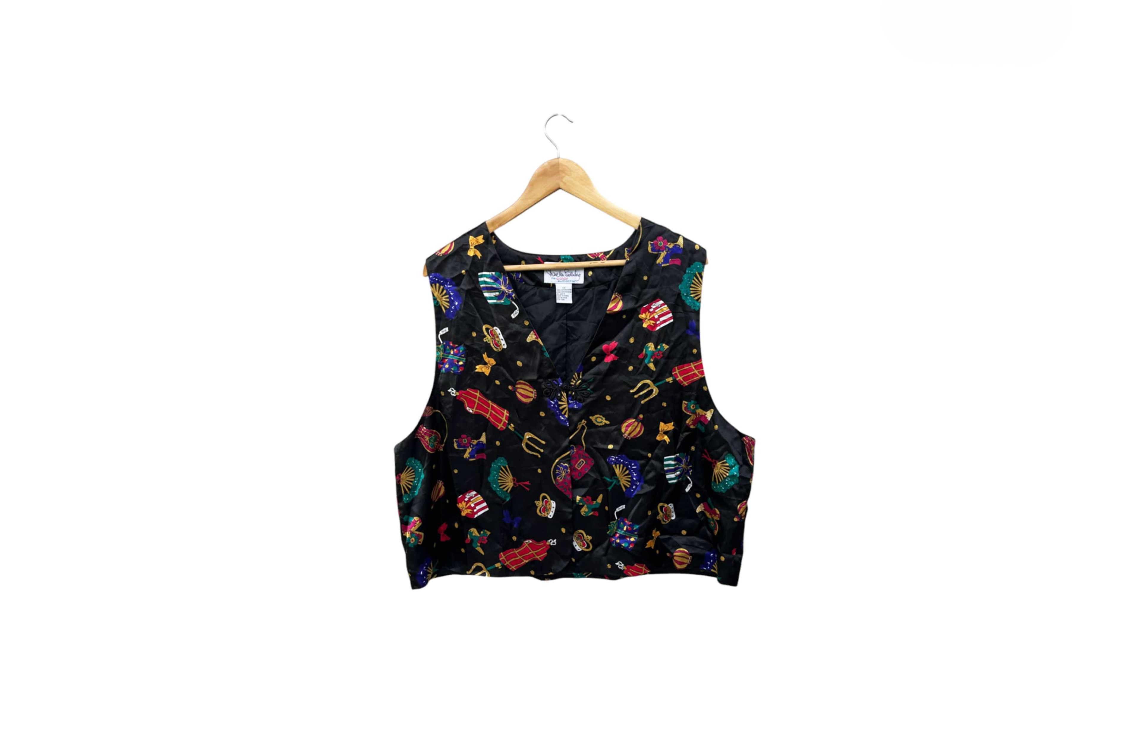 Diane von Furstenberg 80s DVF Diane Von Furstenberg Vest Silky Shirt, Size 1X Size XXL / US 16-18 / IT 52-54 - 1 Thumbnail