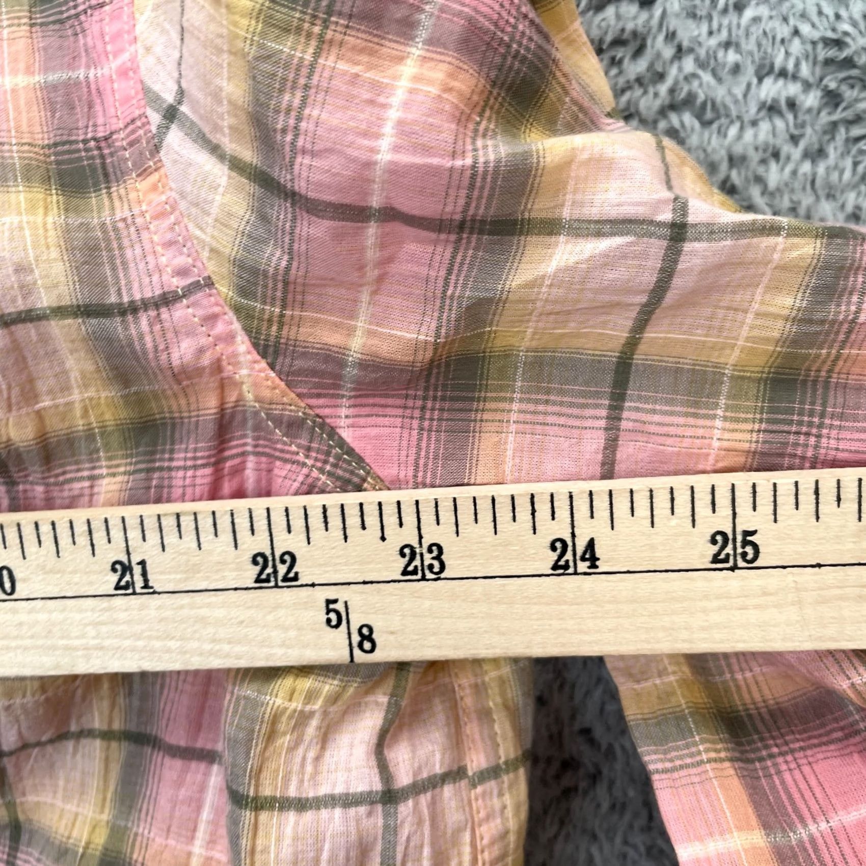 Eddie Bauer Eddie Bauer Shirt Womens XL Pink Plaid Cotton Stretch Button Up Pleated Size XL / US 12-14 / IT 48-50 - 8 Thumbnail