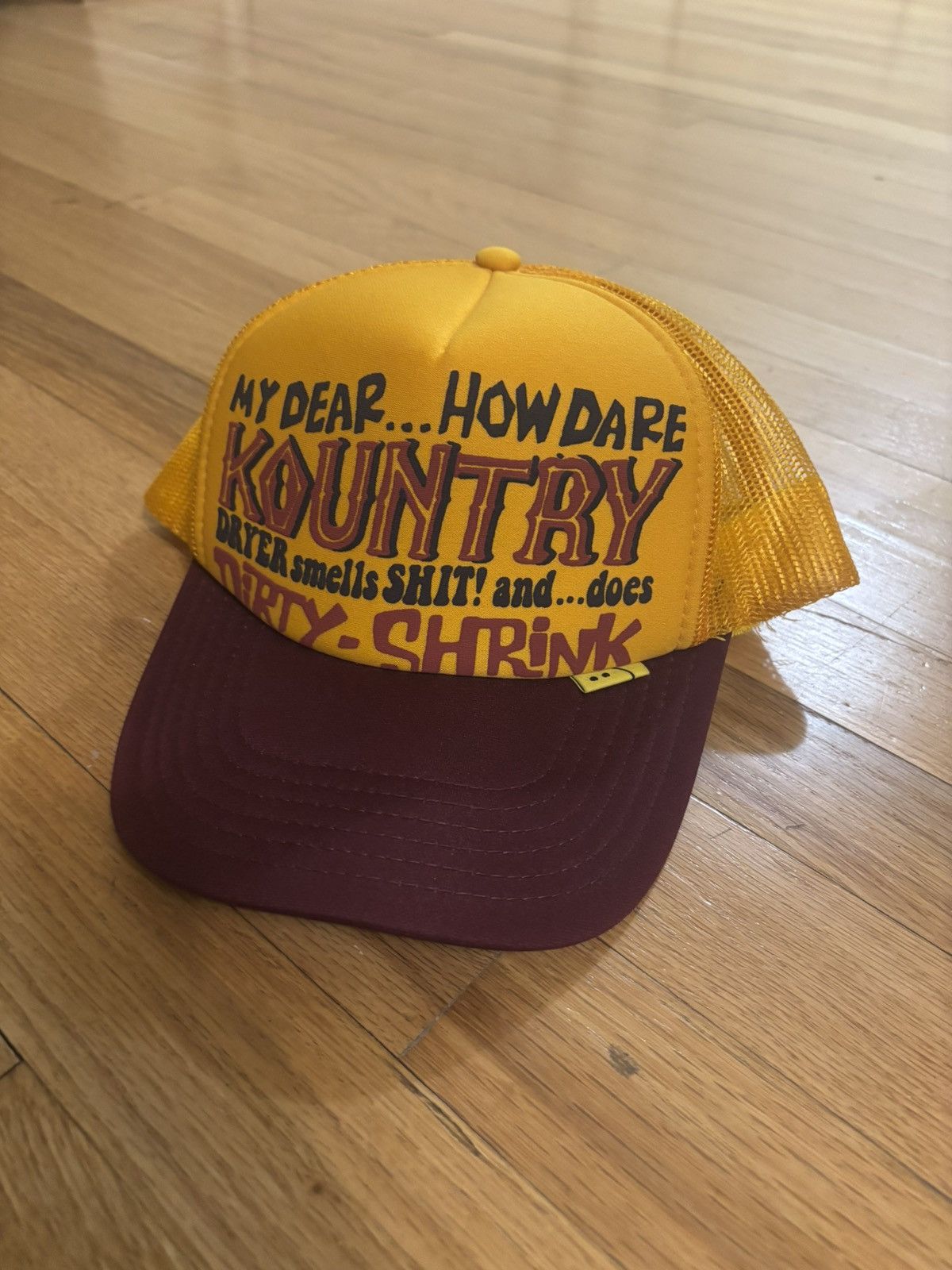 Kapital Kountry kapital kountry Dirty Shrink truck cap hat trucker gold red Size ONE SIZE - 1 Thumbnail