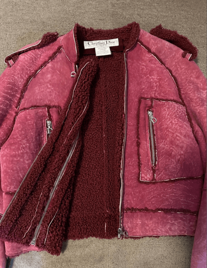 Dior Dior jacket sheepskin coat shearling leather biker Vintage Size L / US 10 / IT 46 - 4 Thumbnail