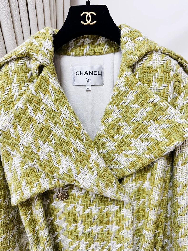 Chanel Chanel 22B avocado green check tweed coat Size XS / US 0-2 / IT 36-38 - 5 Thumbnail