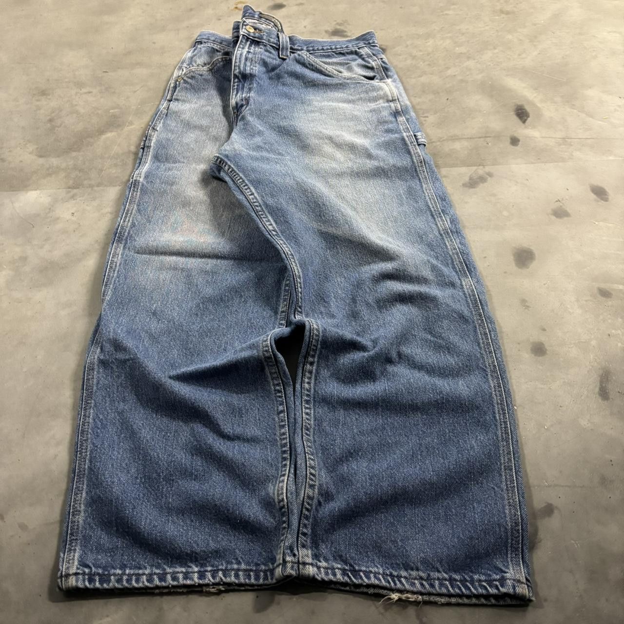 Vintage Crazy Vintage Y2K/2000s Baggy Faded Light Wash Carpenter Denim Jeans! 38x30 Size US 38 / EU 54 - 3 Thumbnail