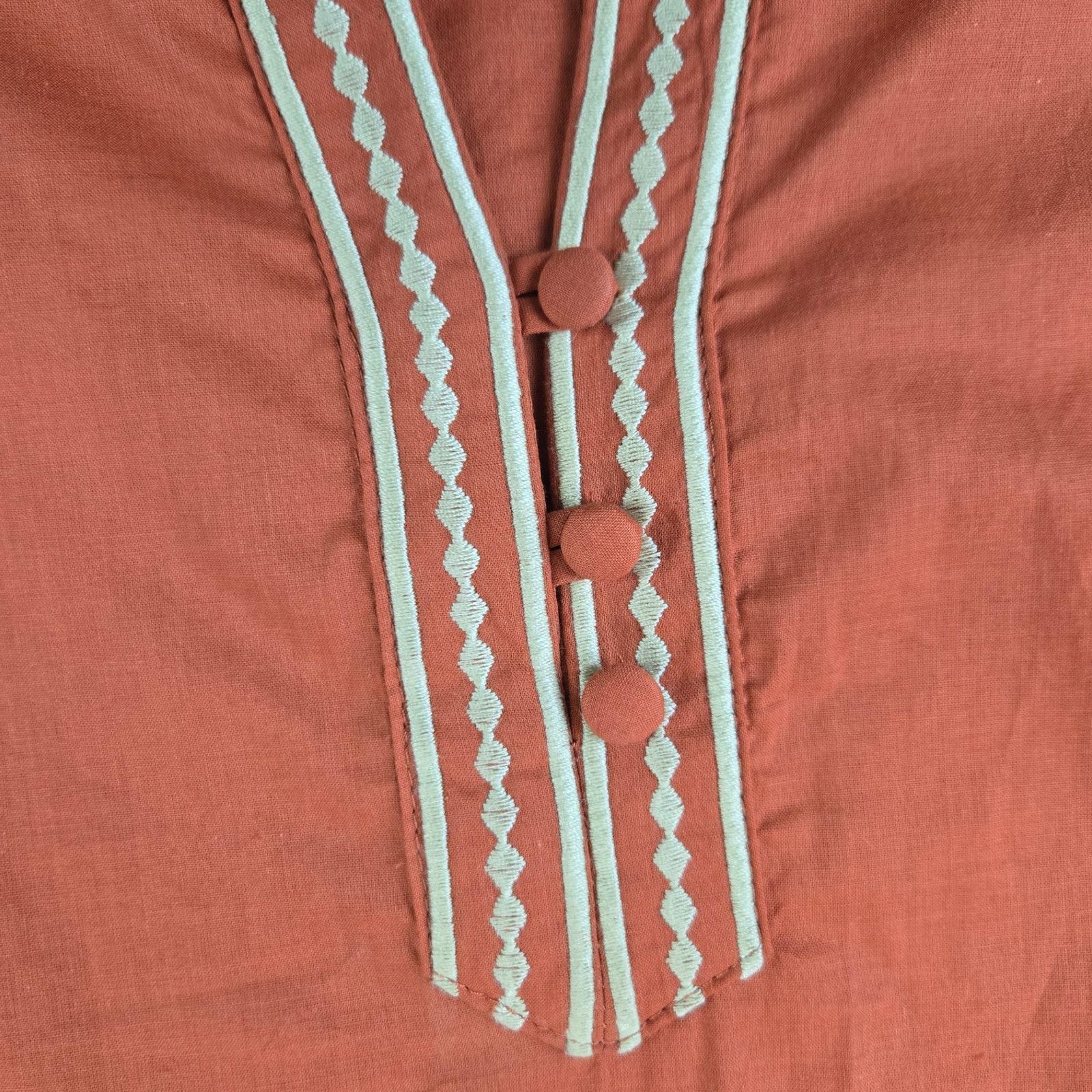 Other Terracotta Embroidered Boho Peplum Style Tunic Top Size XS Size XS / US 0-2 / IT 36-38 - 4 Thumbnail
