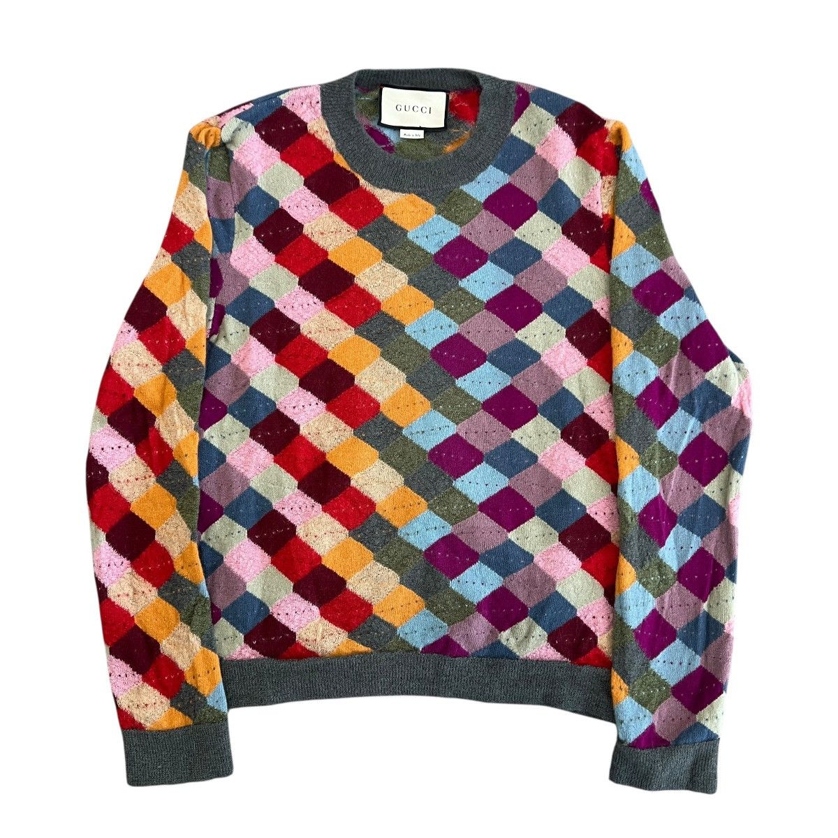 Gucci Gucci by Alessandro Michele Multi-Color Jacquard Wool Knit M Size US M / EU 48-50 / 2 - 1 Thumbnail