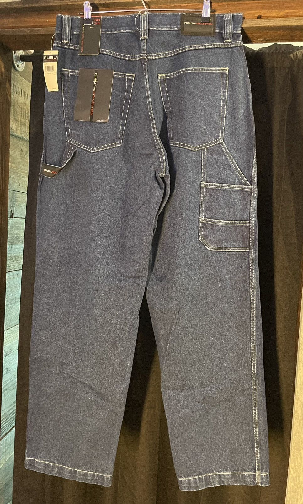 Fubu Y2k Embroidered Carpenter Jeans Schwarz W28 L34 369