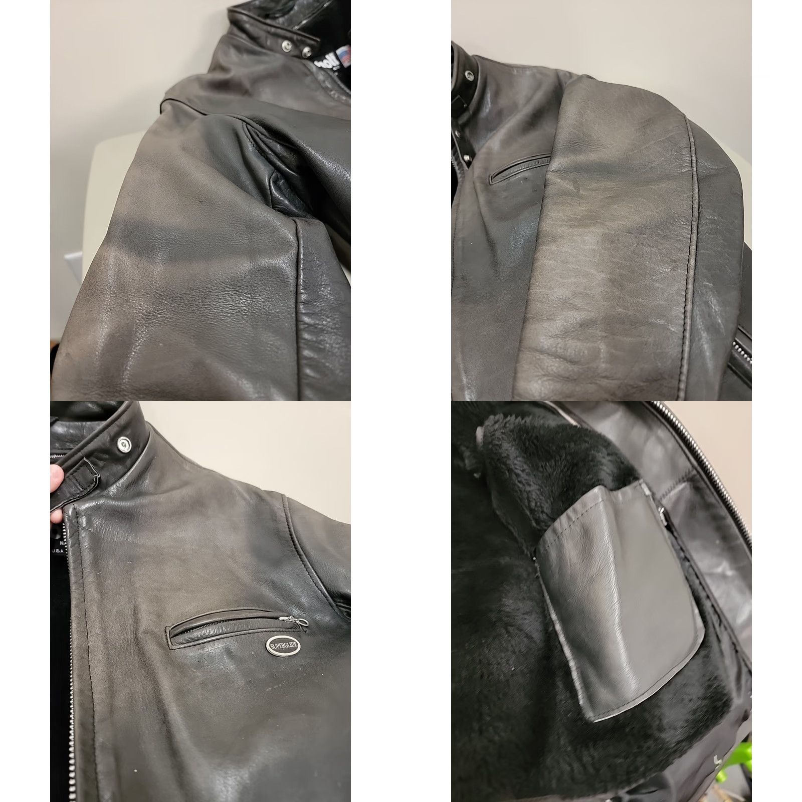 Schott VINTAGE SCHOTT Jacket MEN 48 Black Leather Motorcycle Short Full Zip Lined Pockets Size US M / EU 48-50 / 2 - 9 Thumbnail