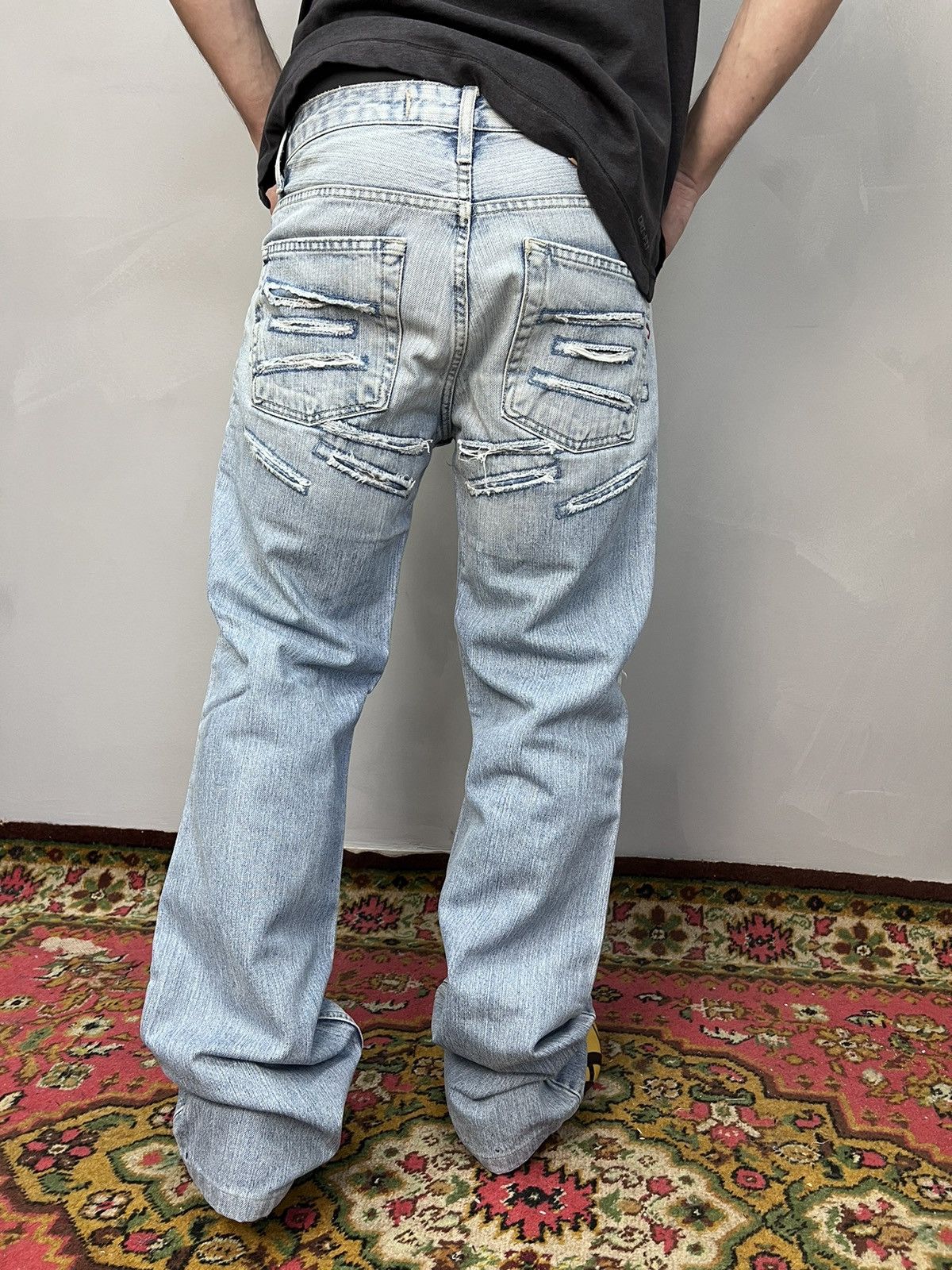 Diesel × Japanese Brand Diesel Dirty Pants FADED crash DENIM THRASHED Y2k Distressed Size US 32 / EU 48 - 11 Thumbnail