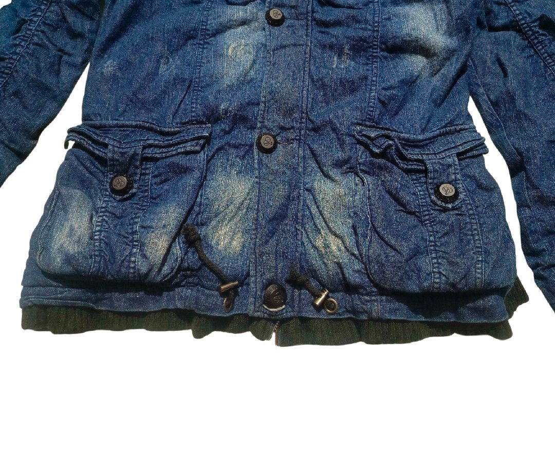 14th Addiction Dig Deep - Japan Fur Distressed Puffer Denim Jacket Size US XL / EU 56 / 4 - 8 Thumbnail