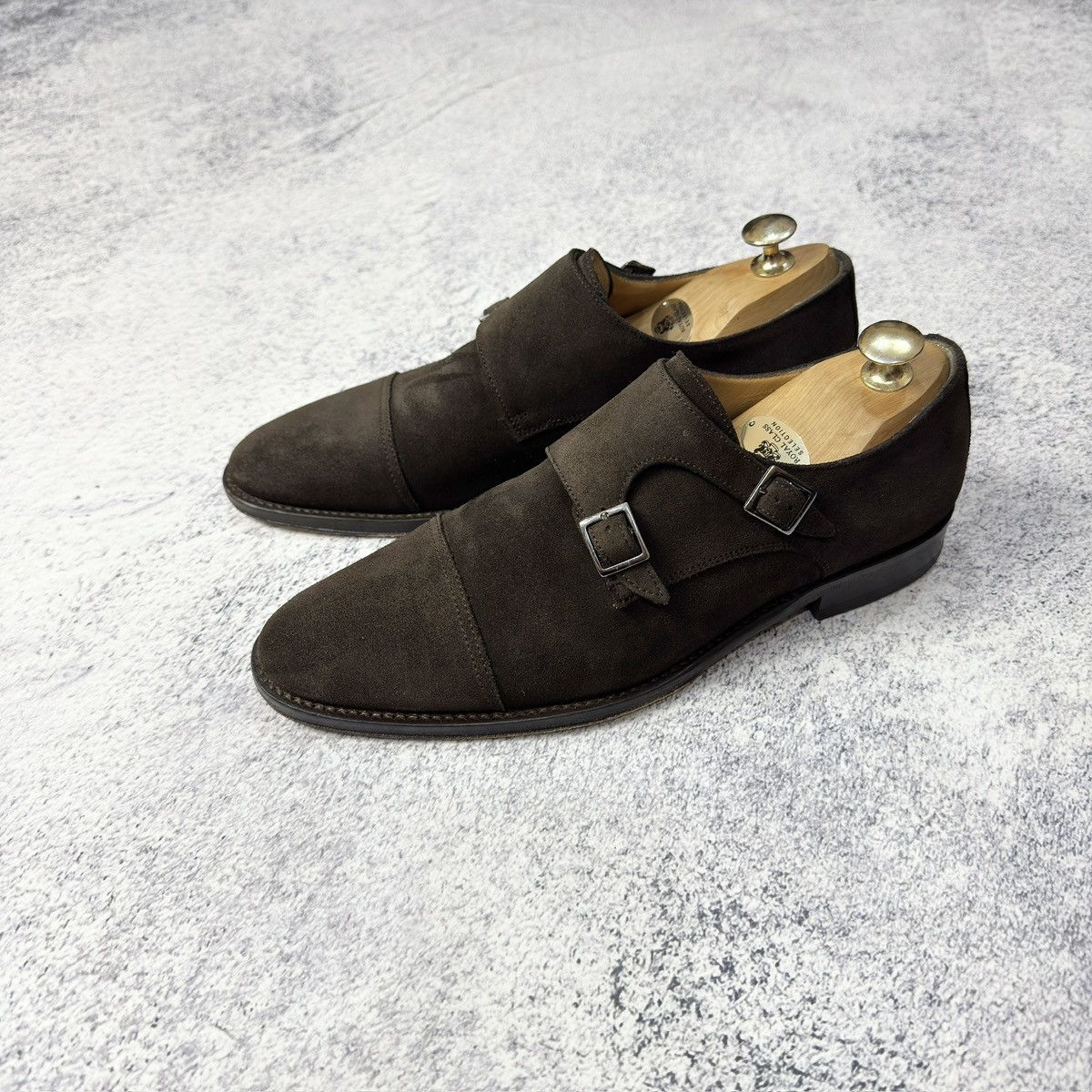 Designer Soci3ty Brown Suede Double Monks US8.5 UK7.5 EU41.5 Size US 8.5 / EU 41-42 - 1 Thumbnail