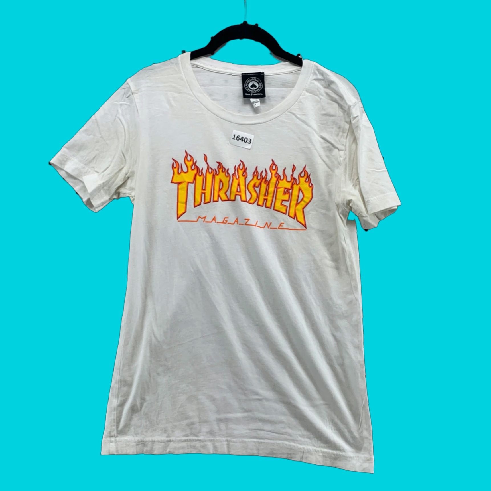 Thrasher Thrasher Shirt White Small Adult Short Sleeve Yellow Flames Skateboard VINTAGE Size US S / EU 44-46 / 1 - 1 Thumbnail