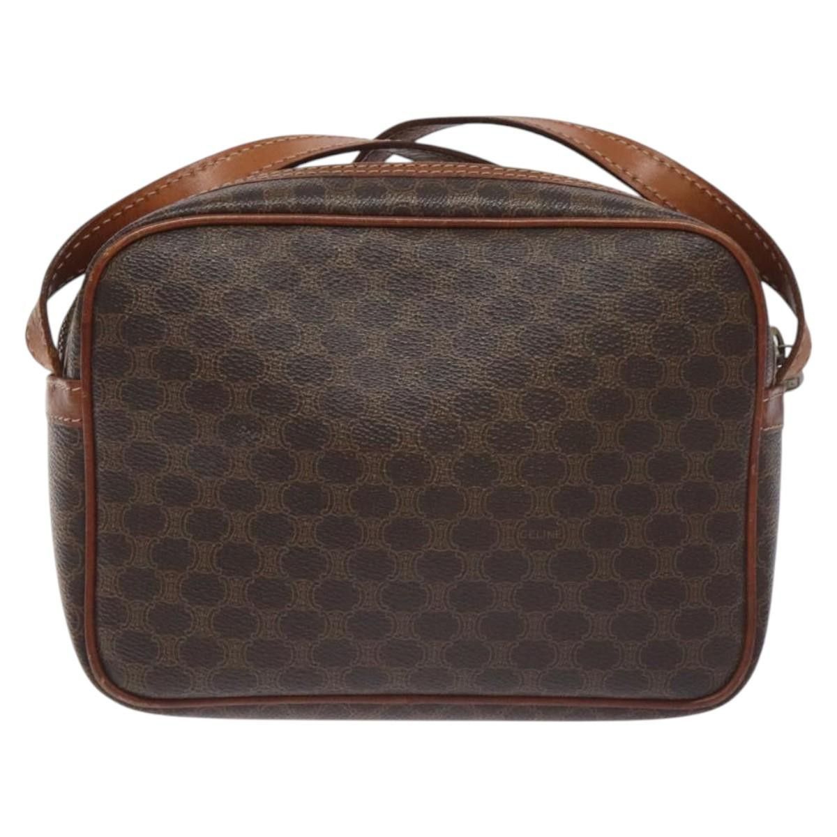 Celine CELINE Macadam Canvas Shoulder Bag Pvc Leather Brown Gold Size ONE SIZE - 3 Thumbnail