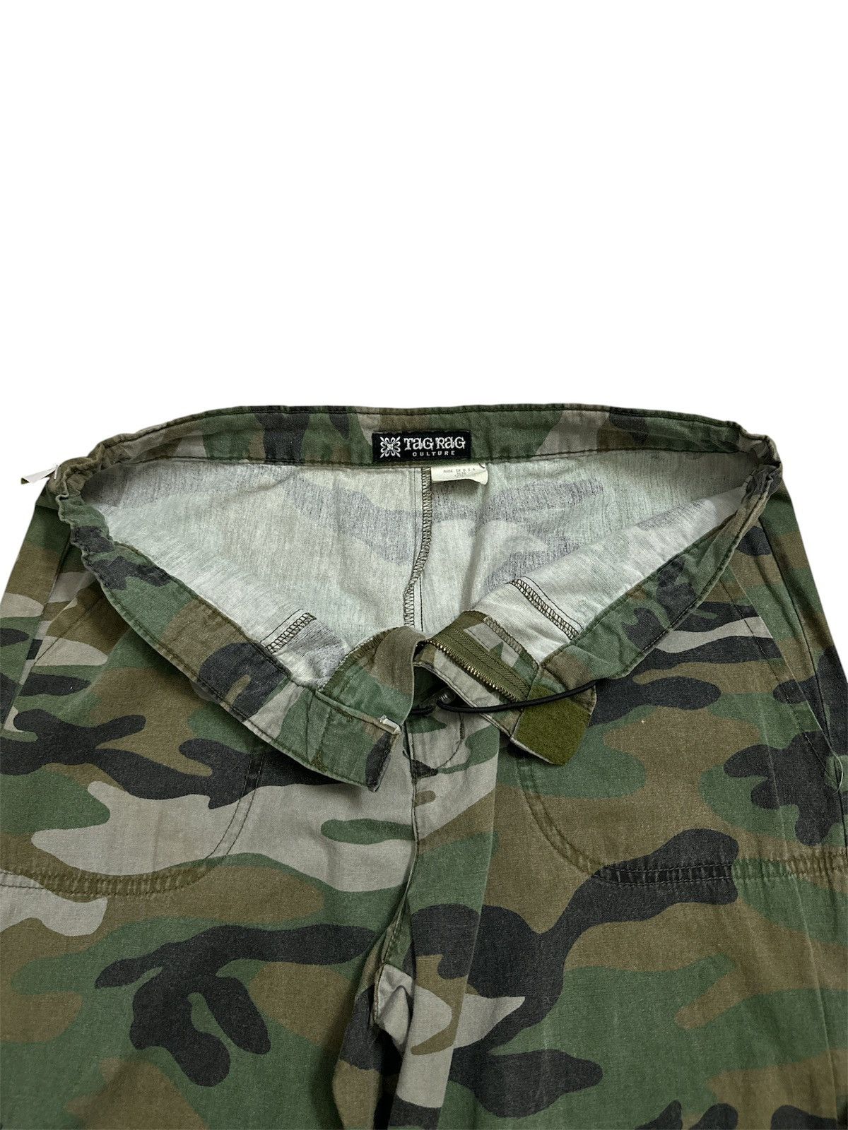 GOA 2000s Tag Rag Military Camo Drawstring Flare Goa Lgb Y2K Size US 33 - 5 Thumbnail