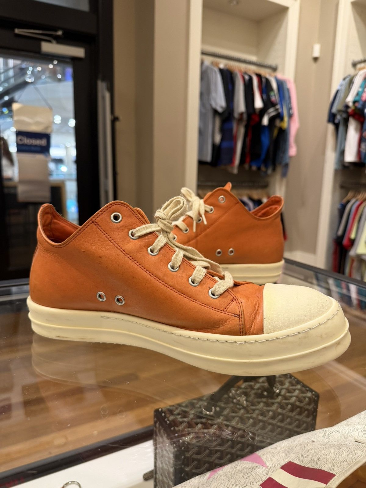 Rick Owens Rick Owens Ramone Lows -Orange Size US 11 / EU 44 - 2 Thumbnail