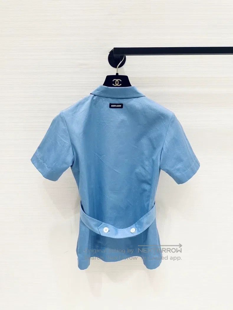 Miu Miu Miu Miu 36 Blue waist shirt Size S / US 4 / IT 40 - 2 Thumbnail