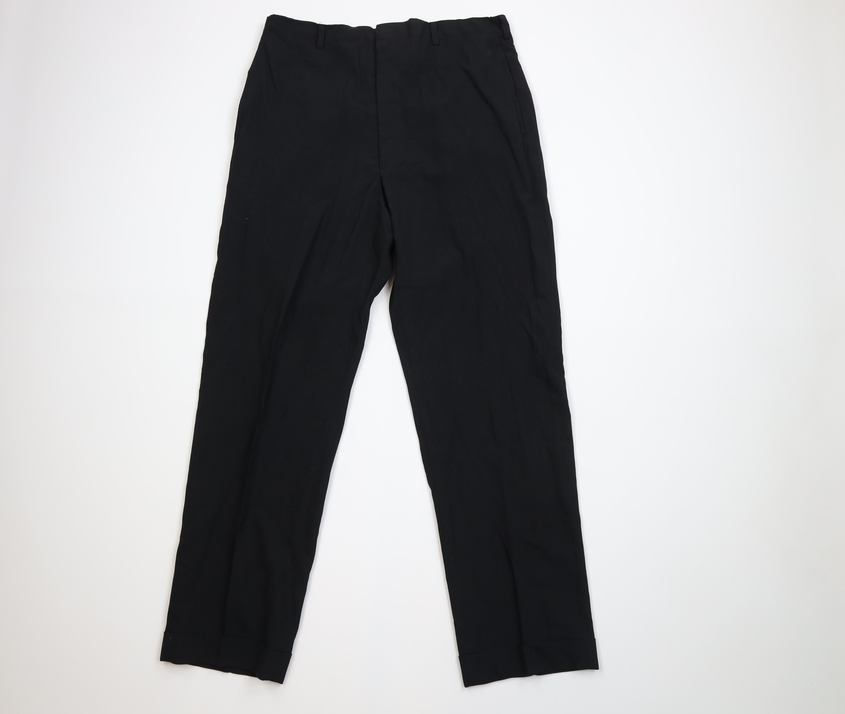 Vintage Vintage 50s Rockabilly Wool Gabardine Chino Pants Black USA Size US 32 / EU 48 - 1 Thumbnail