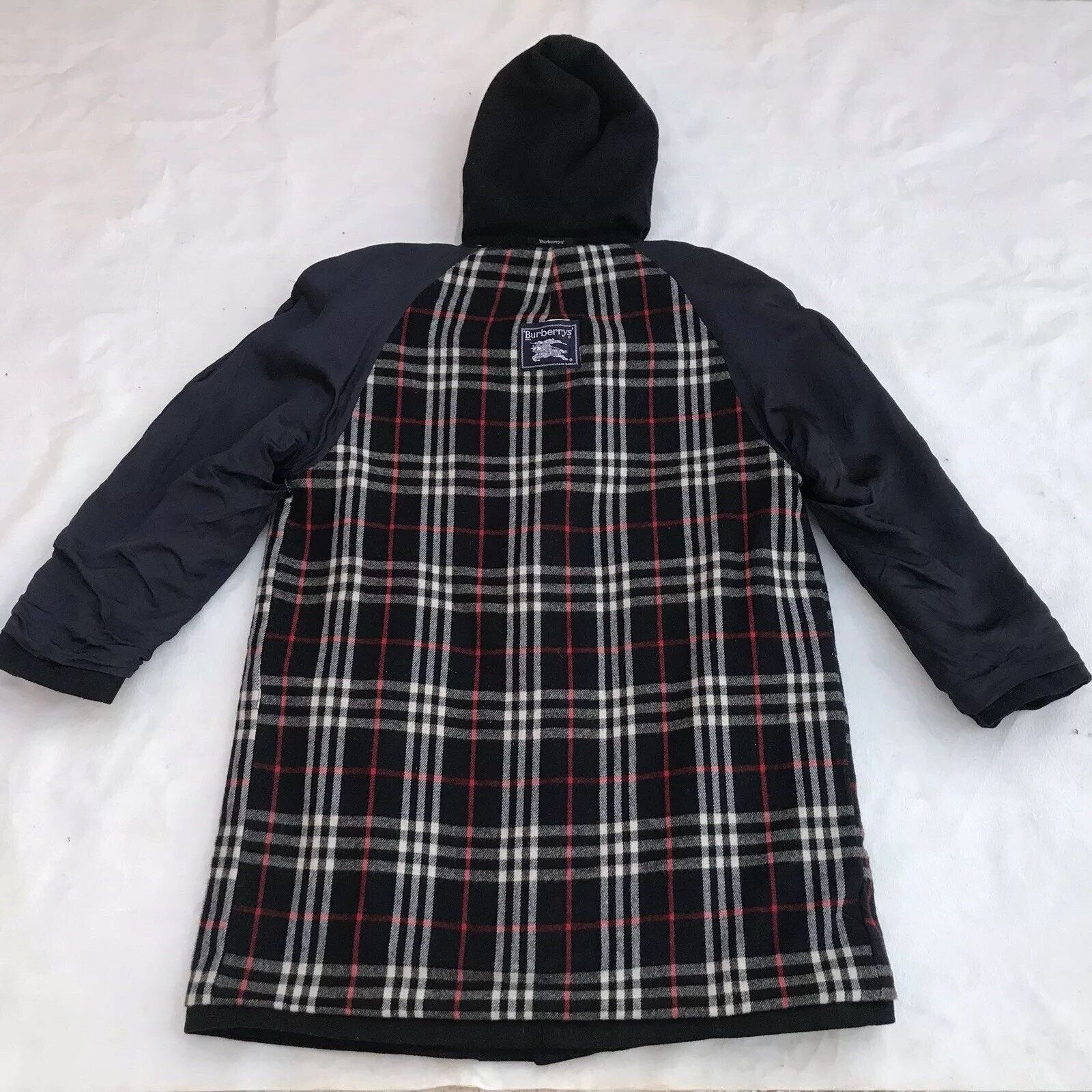 Burberry burberry coat jacket hooded wool nova check blue navy men Size US L / EU 52-54 / 3 - 7 Thumbnail