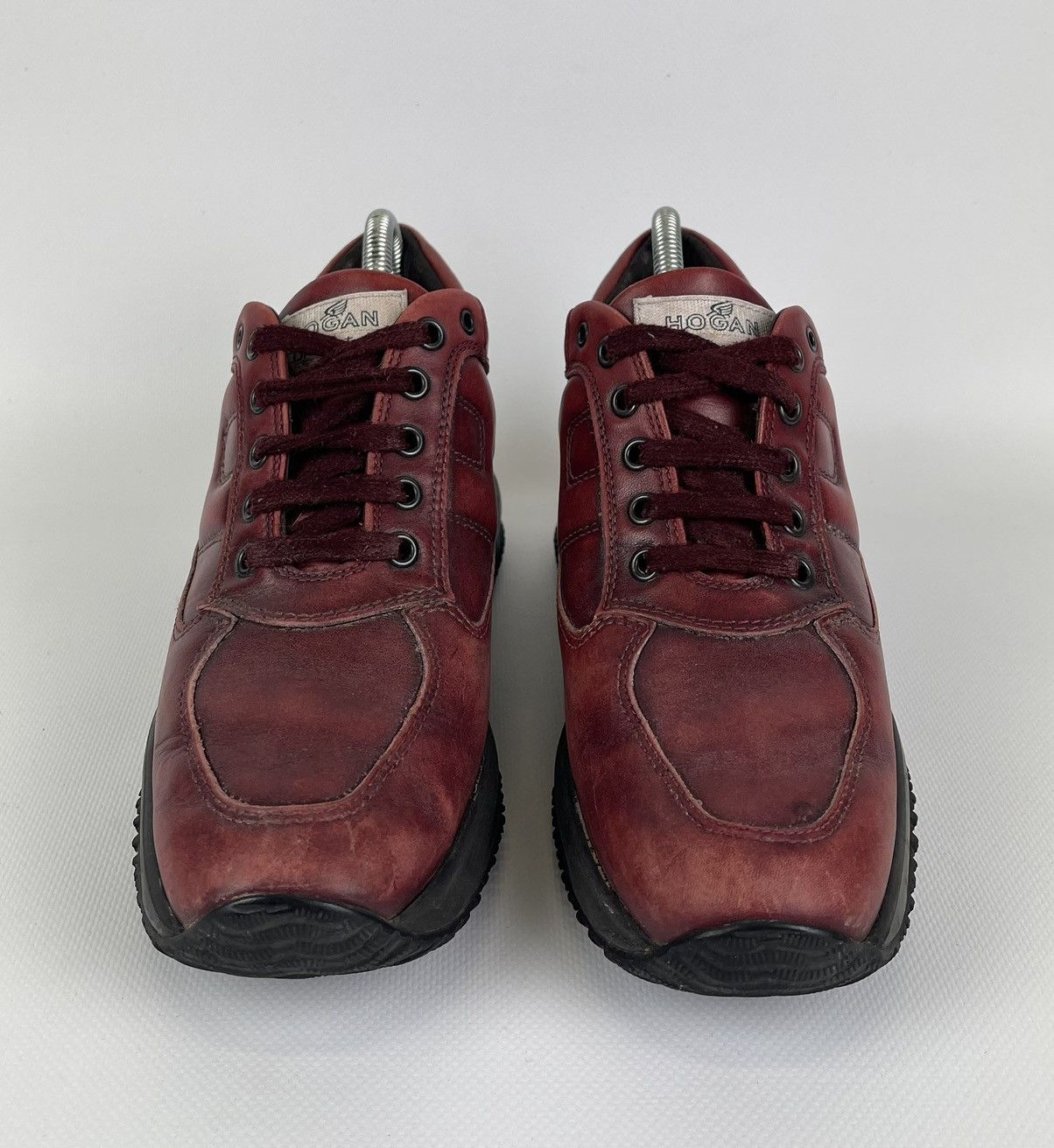 Designer Hogan Interactive Leather Sneakers Shoes Womens Size US7 Red Size US 7 / IT 37 - 3 Thumbnail