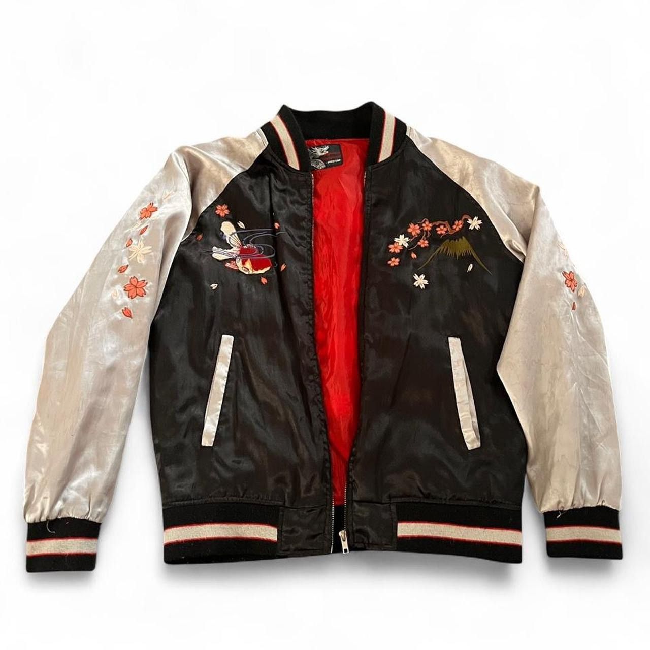 Japanese Brand Japanese koi sakura embroidered satin bomber souvenir jacket Size M / US 6-8 / IT 42-44 - 2 Thumbnail