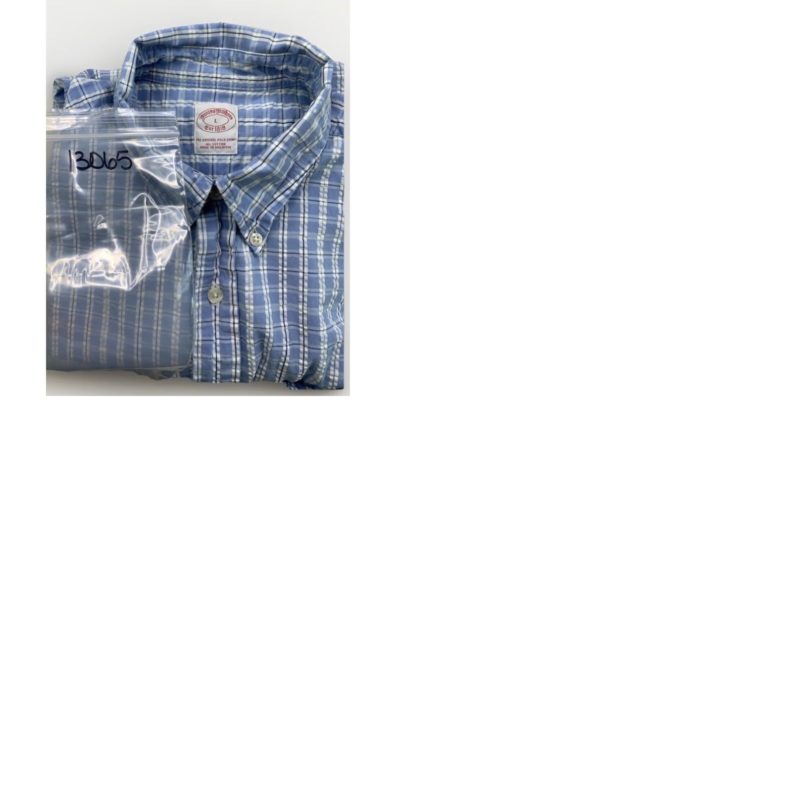 Brooks Brothers Brooks Brothers The Original Polo Shirt Cotton Plaid Blue Shirt Mens L Size US L / EU 52-54 / 3 - 9 Thumbnail
