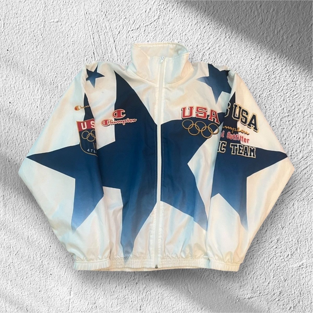 Champion Vintage 1996 USA Olympic Champion Windbreaker Jacket Large Size US L / EU 52-54 / 3 - 1 Thumbnail