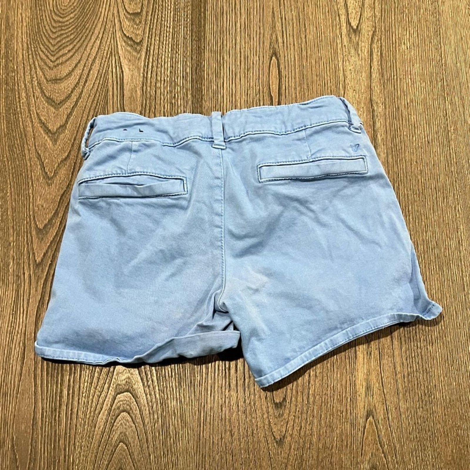 American Eagle Outfitters American Eagle Super Stretch Bright Blue Shorts Size 4 Size 27" / US 4 / IT 40 - 6 Thumbnail