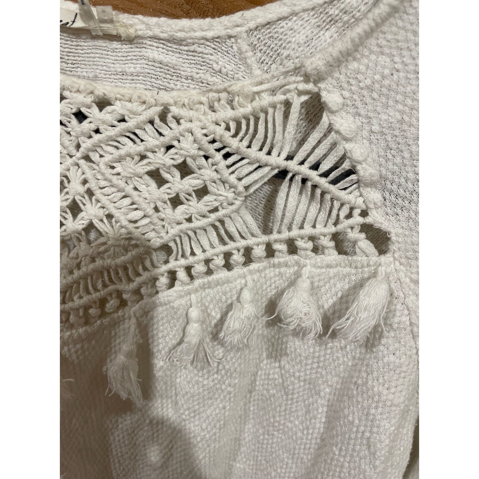 Anthropologie Anthropologie Floreat Macrame Crochet Knit White Sweater, M Size M / US 6-8 / IT 42-44 - 6 Thumbnail