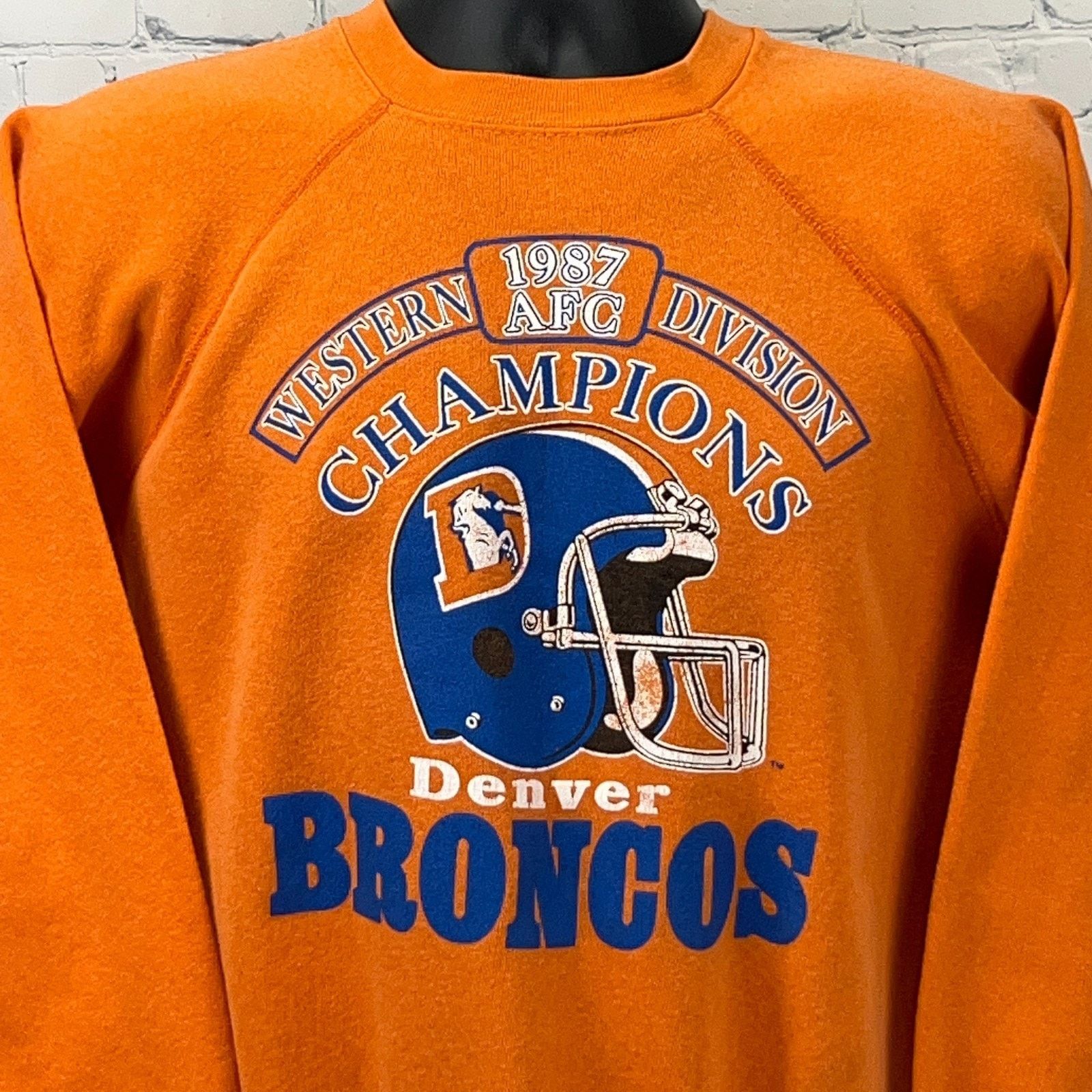 Vintage Vintage 80s Denver Broncos 1987 Sweatshirt Orange M Size US M / EU 48-50 / 2 - 1 Thumbnail