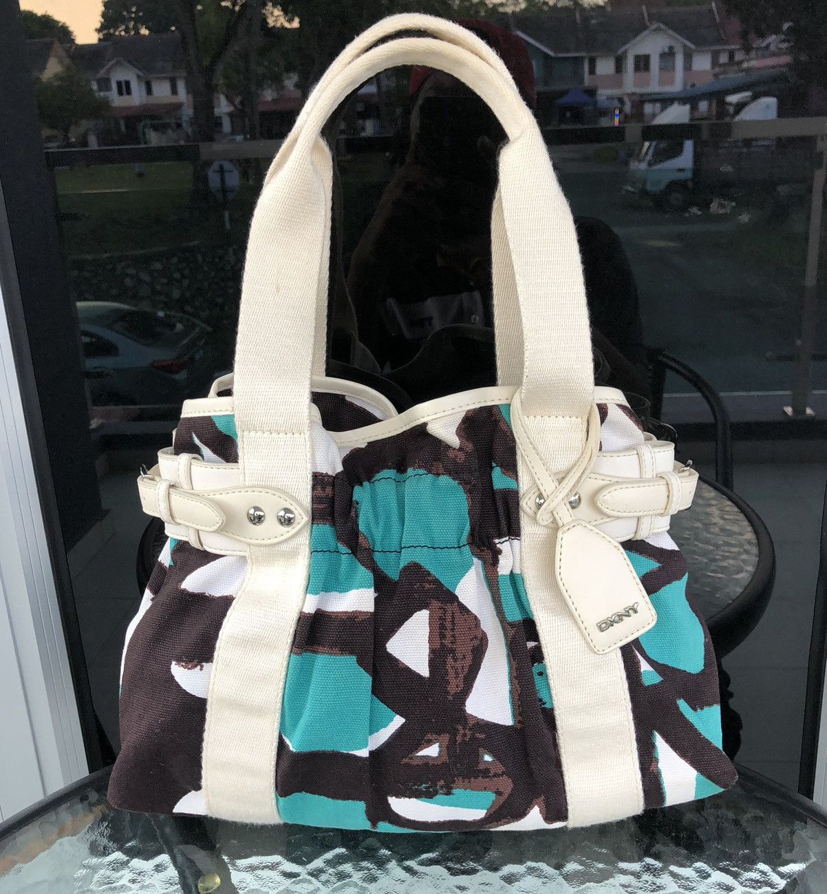 DKNY DKNY Vibrant Green Cloth Tote Bag Size ONE SIZE - 3 Thumbnail