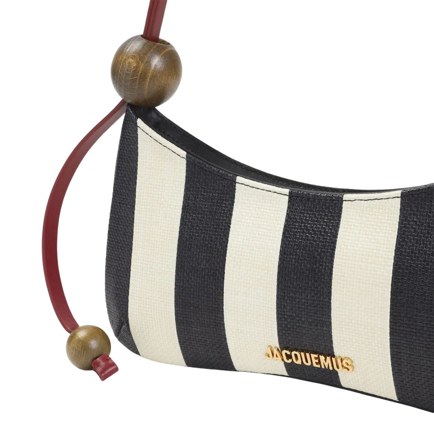 Jacquemus The Bisou Perle Natural/Black Leather Shoulder Bag