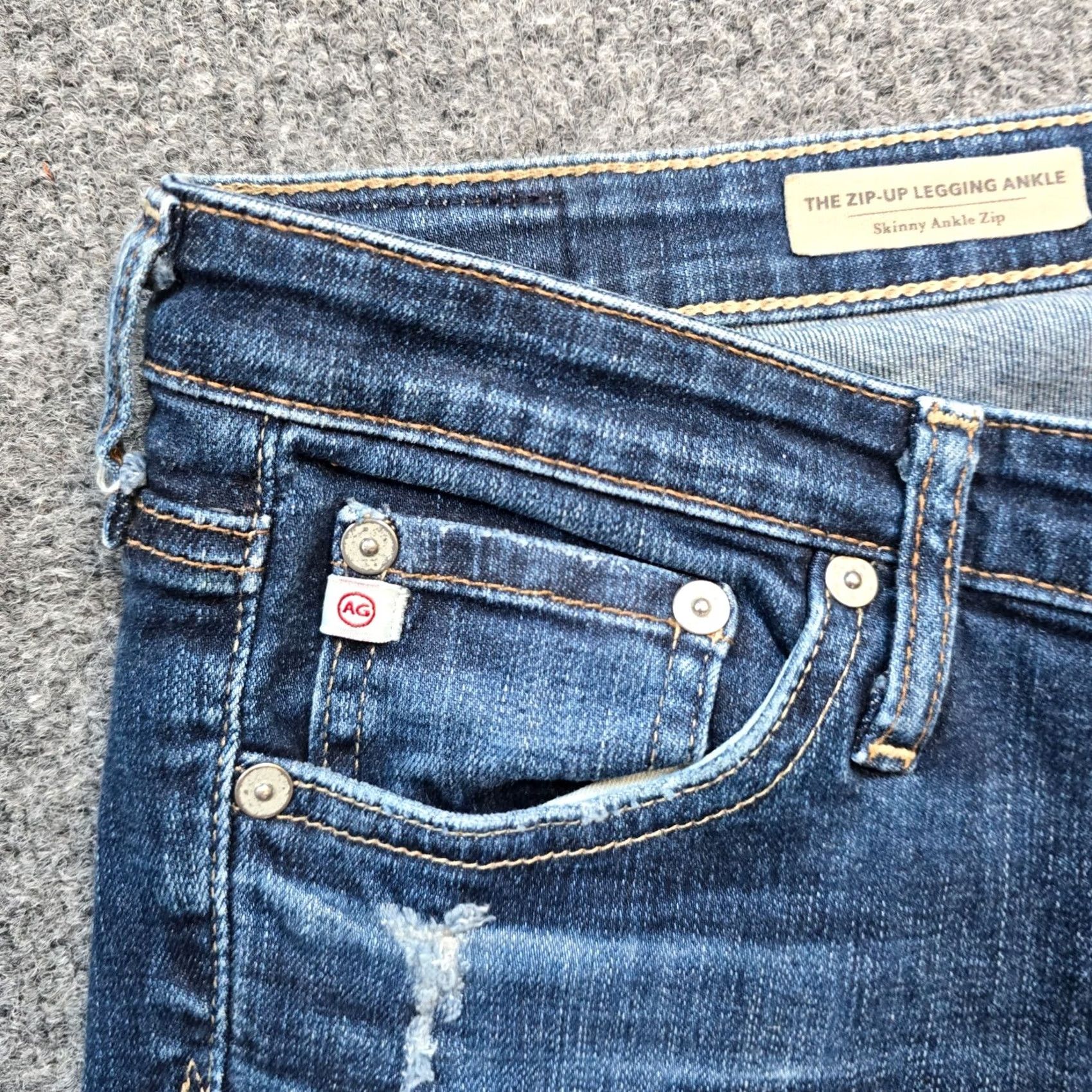 Vintage AG Adriano Goldschmied Pants Women Size 28 Blue Zip Up Legging Ankle Casual Basic Shirt? Size 28" / US 6 / IT 42 - 3 Thumbnail