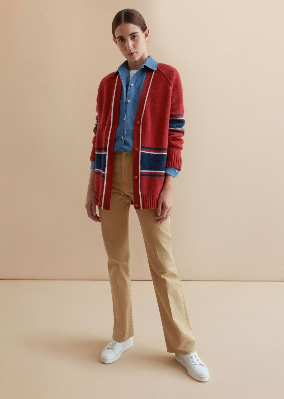 Loro Piana o1srvl11e0524 Cardigan in Red Size L / US 10 / IT 46 - 3 Thumbnail