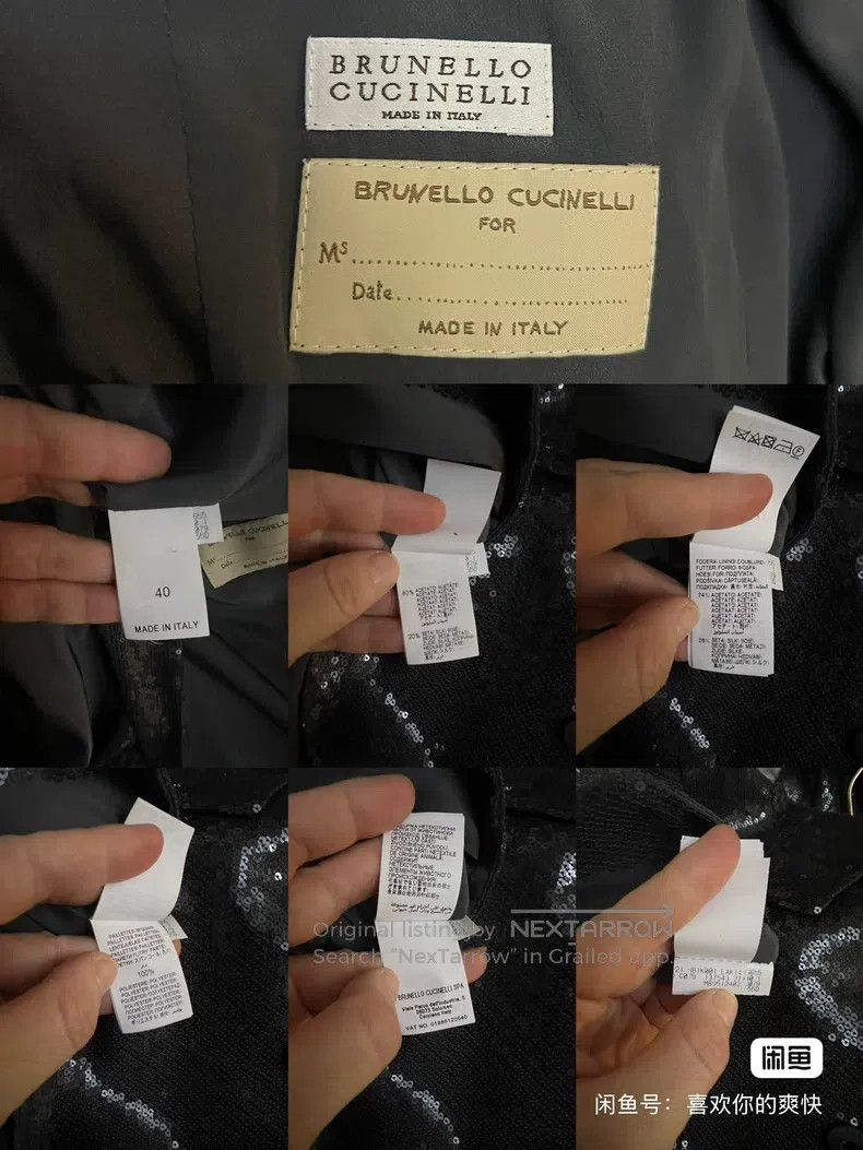 Brunello Cucinelli Brunello Cucinelli Gray Black Sequin Blazer Size XS / US 0-2 / IT 36-38 - 7 Thumbnail