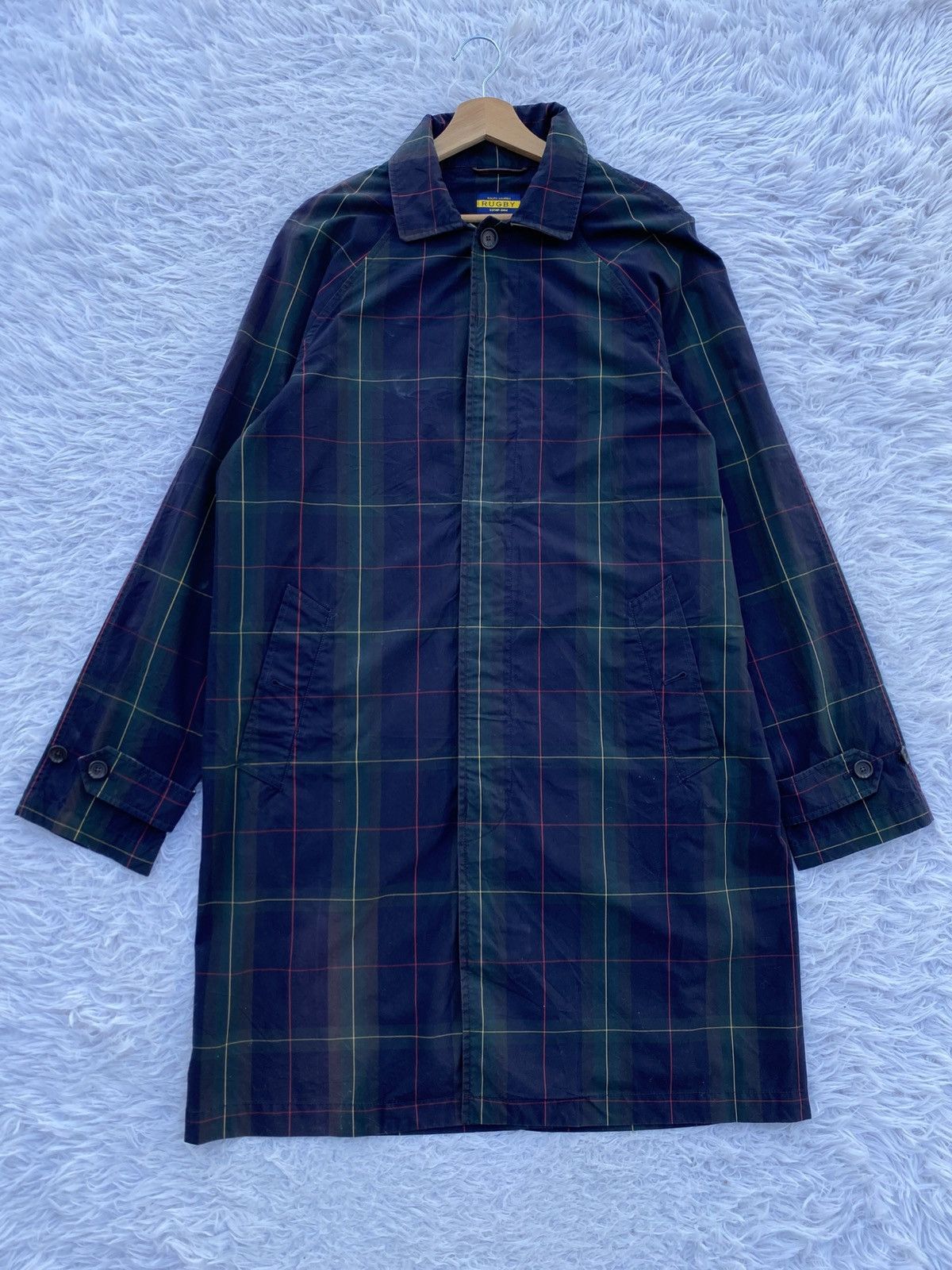 Ralph Lauren Vintage Polo Ralph Lauren Plaid Waxed Twill Balmacaan Coat Size US M / EU 48-50 / 2 - 2 Thumbnail