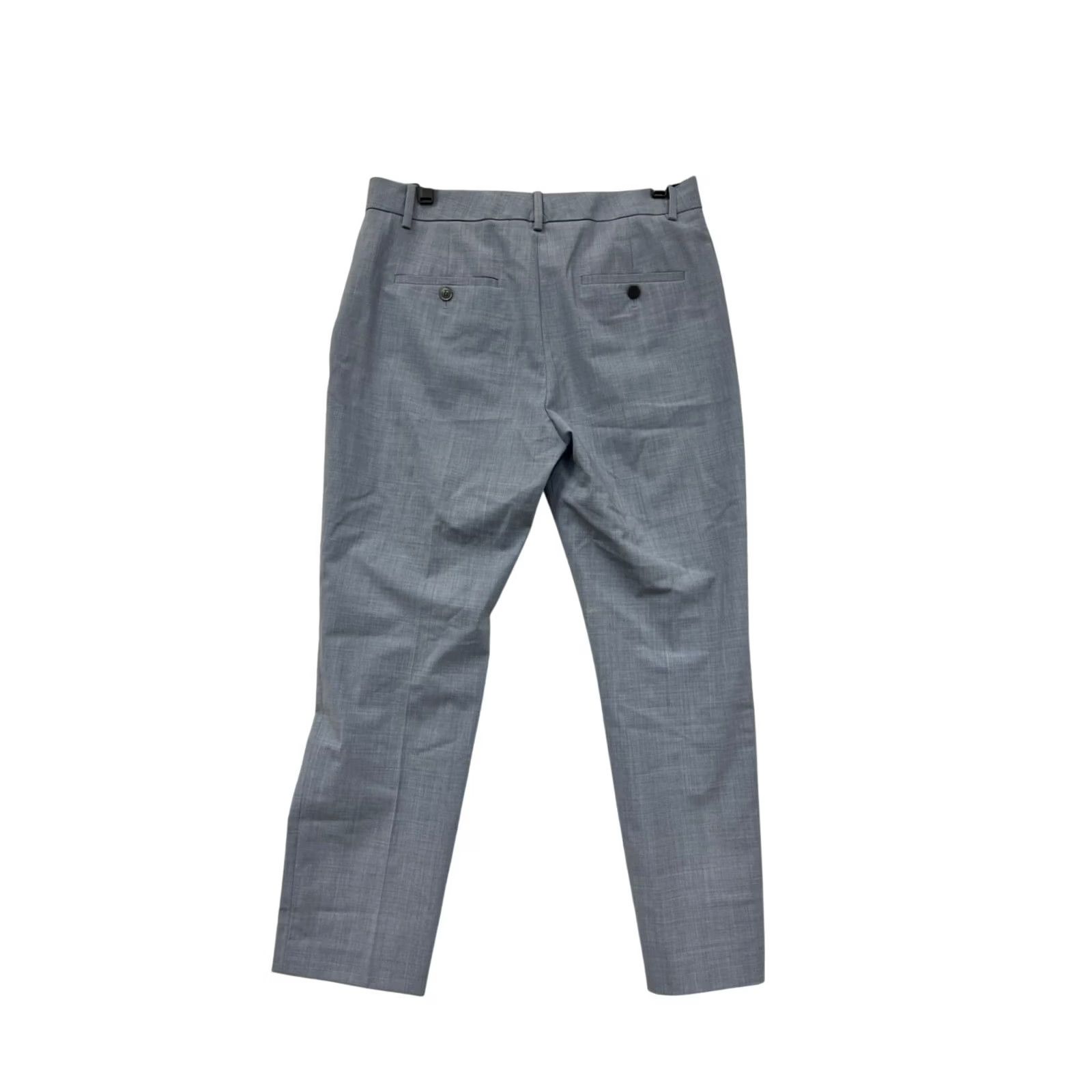 Theory Theory Wool-Blend Trousers Womens 6 Gray Dress Pants Pockets Front Back Zip Fly Button Closure Straight-Leg Tailored Like New Size 28" / US 6 / IT 42 - 2 Thumbnail