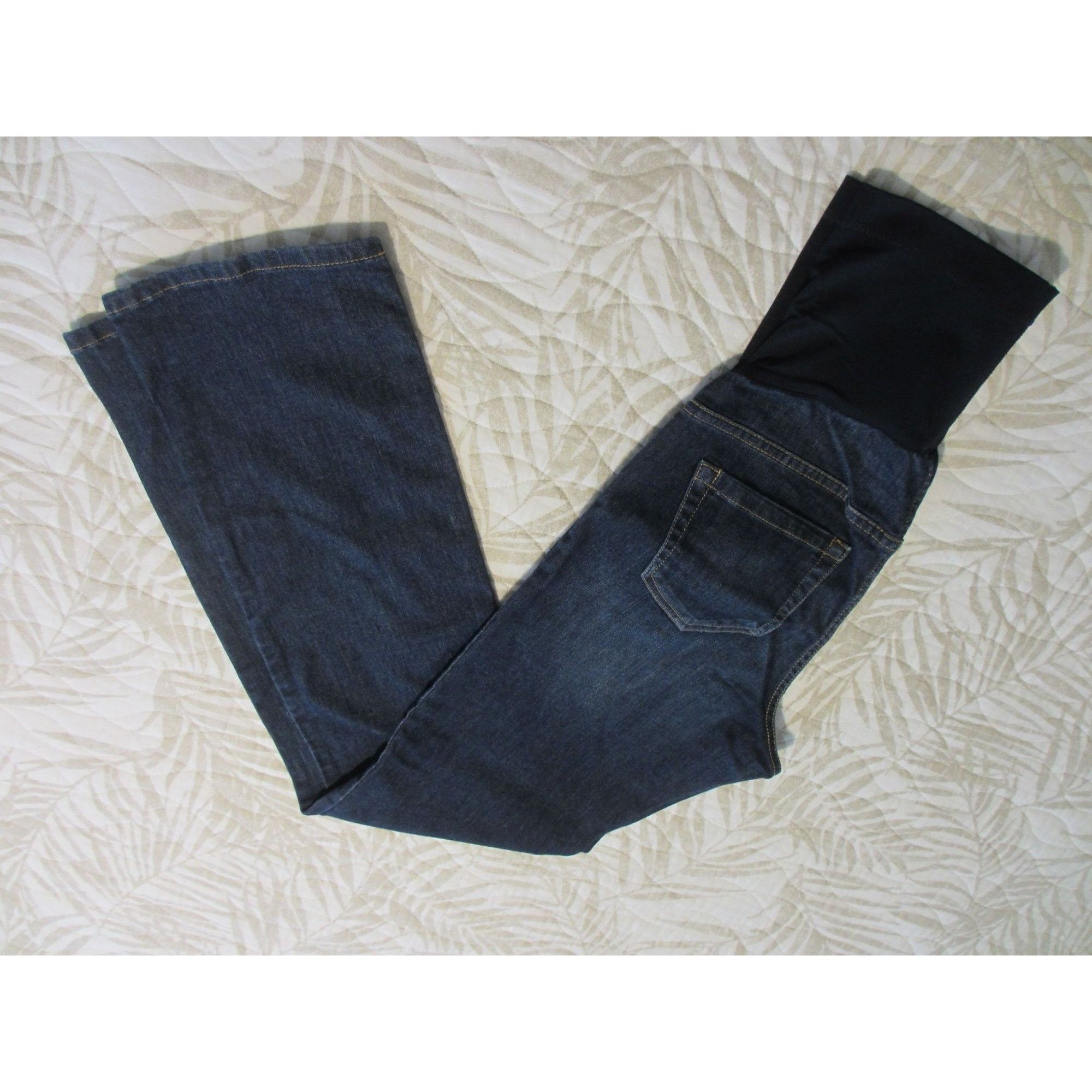 Other Liz Lange Maternity Denim Jeans Size 6 Dark Wash Over-Belly Size 28" / US 6 / IT 42 - 3 Thumbnail