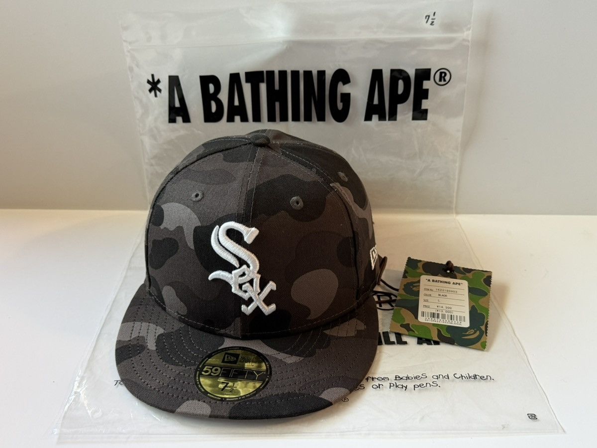 Bape BAPE x MLB New Era 59Fifty Fitted Cap Sox Camo Black 7 1/2 Size ONE SIZE - 1 Thumbnail