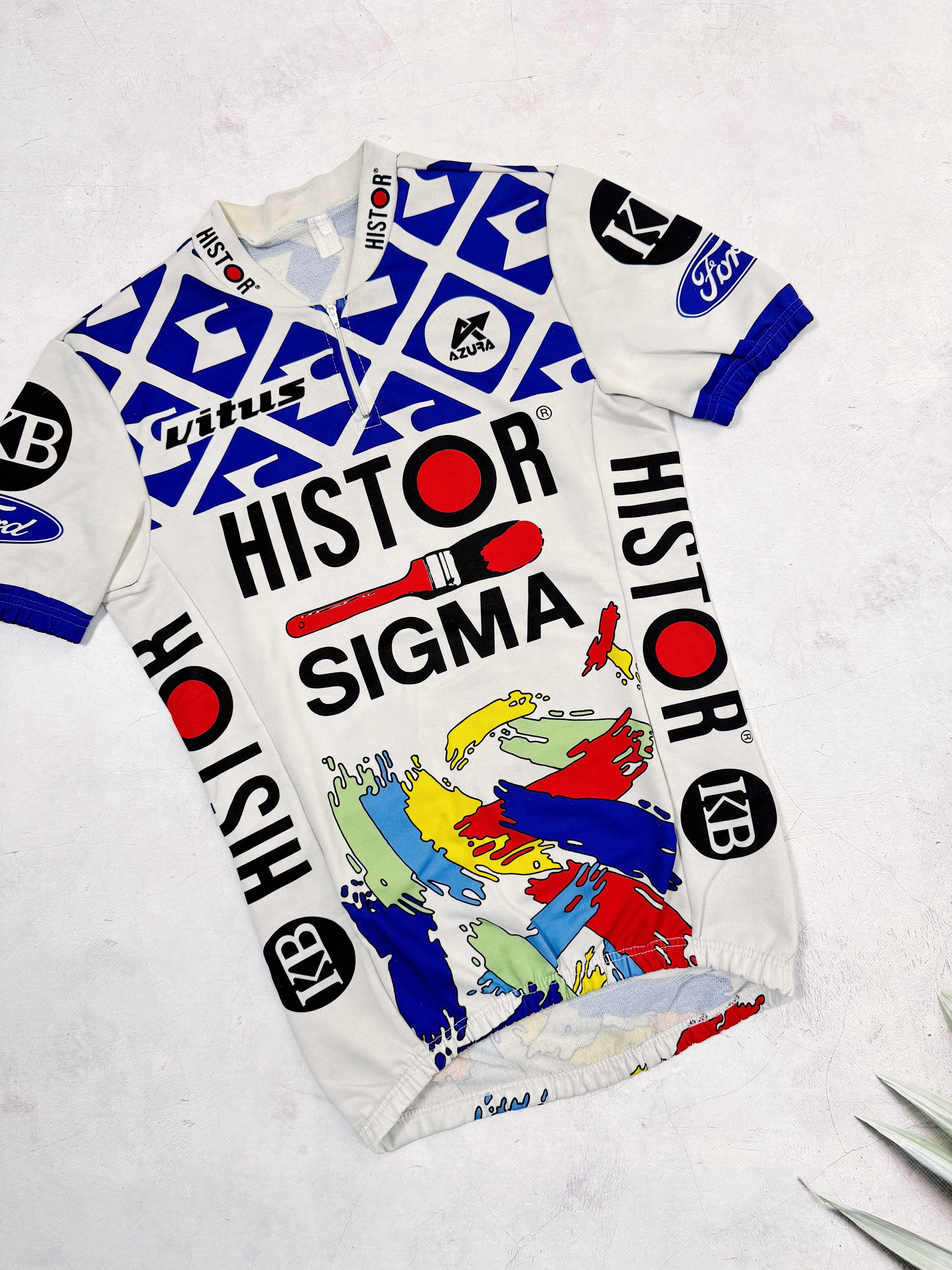 Vintage 1990 Histor Sigma KB Ford Cycling Jersey Size US M / EU 48-50 / 2 - 6 Thumbnail