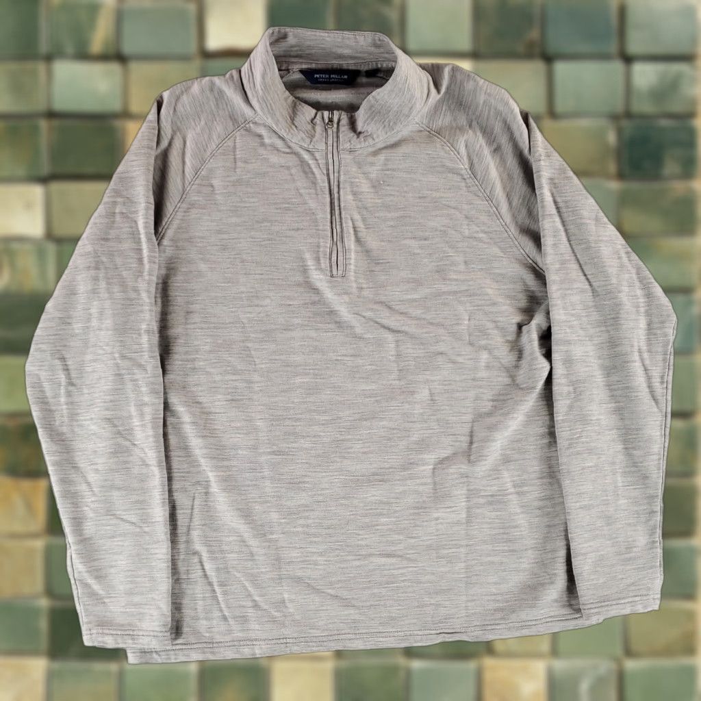 Peter Millar Peter Millar Crown Crafted Shirt Pullover 1/4 Zip Gray Merino Wool Blend Mens XL Size US XL / EU 56 / 4 - 1 Thumbnail